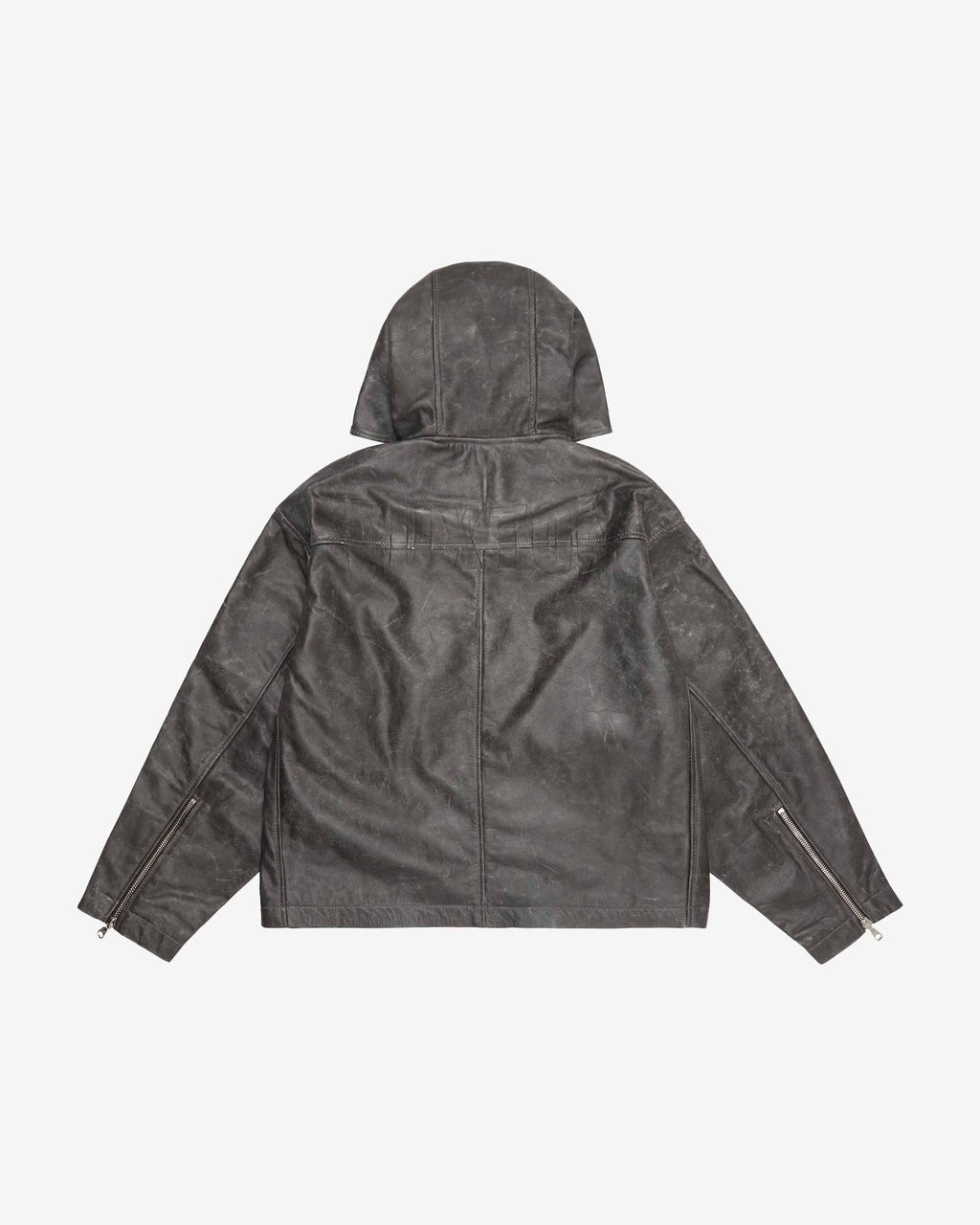 Cole Buxton | Hooded Leather Jacket | Mens | Black