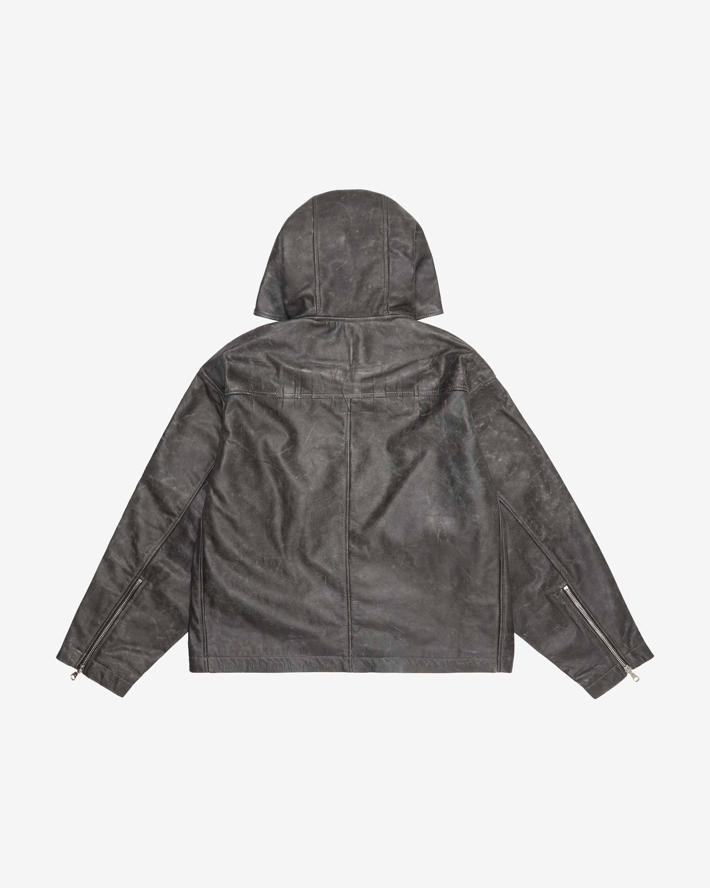 Cole Buxton | Hooded Leather Jacket | Mens | Black