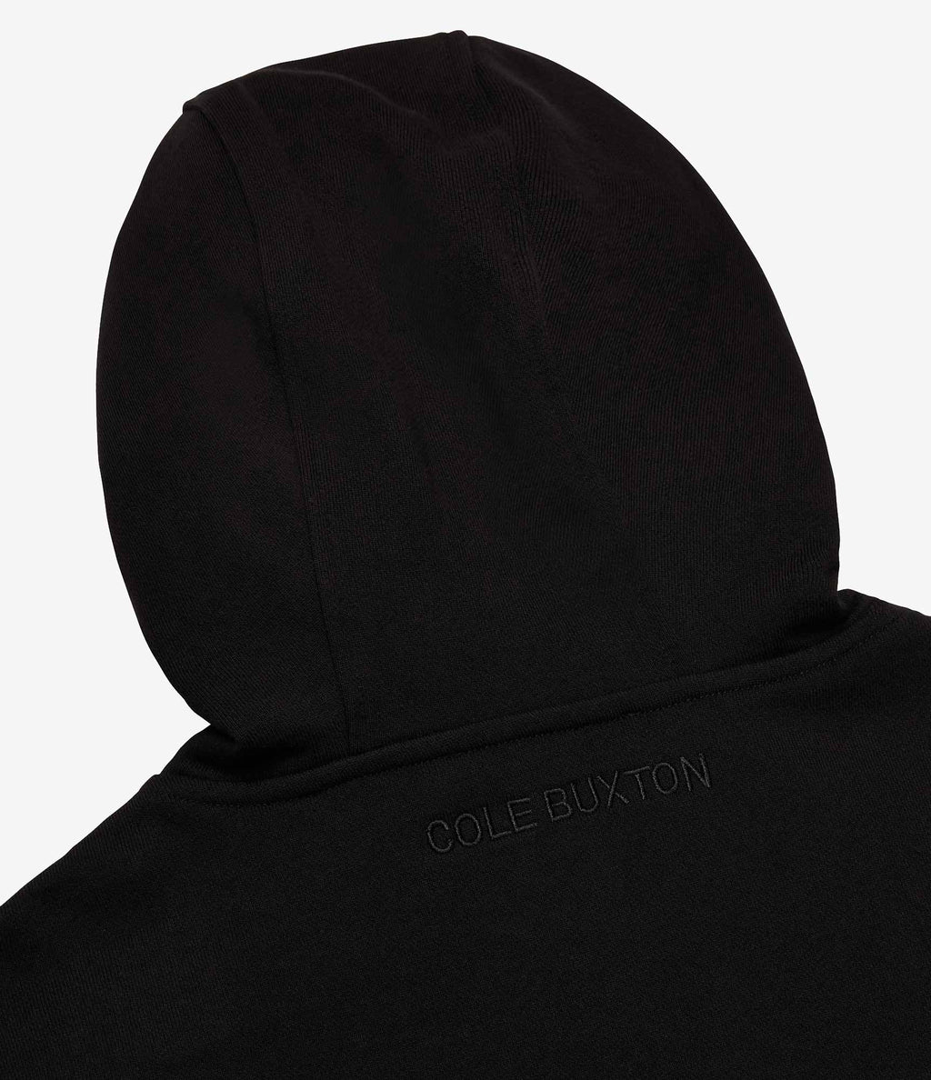 Cole Buxton | Warm Up Cropped Logo Zip Hoodie | Mens | Black