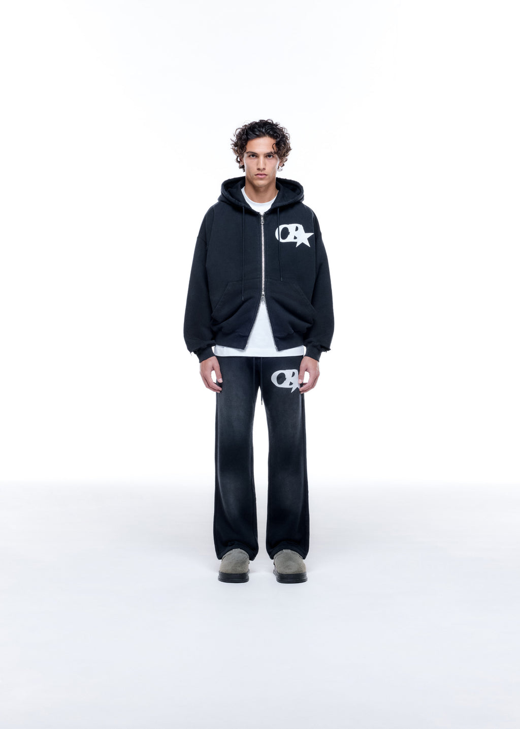 CB STAR DISTRESSED POCKET ZIPPED HOODIE