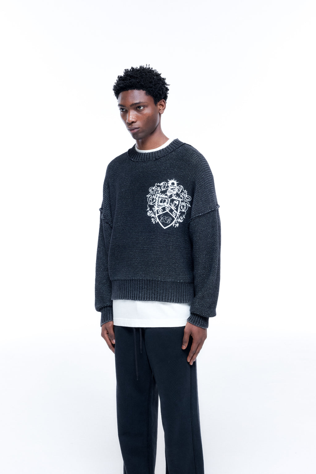 COLLEGIATE CREST KNIT SWEATER
