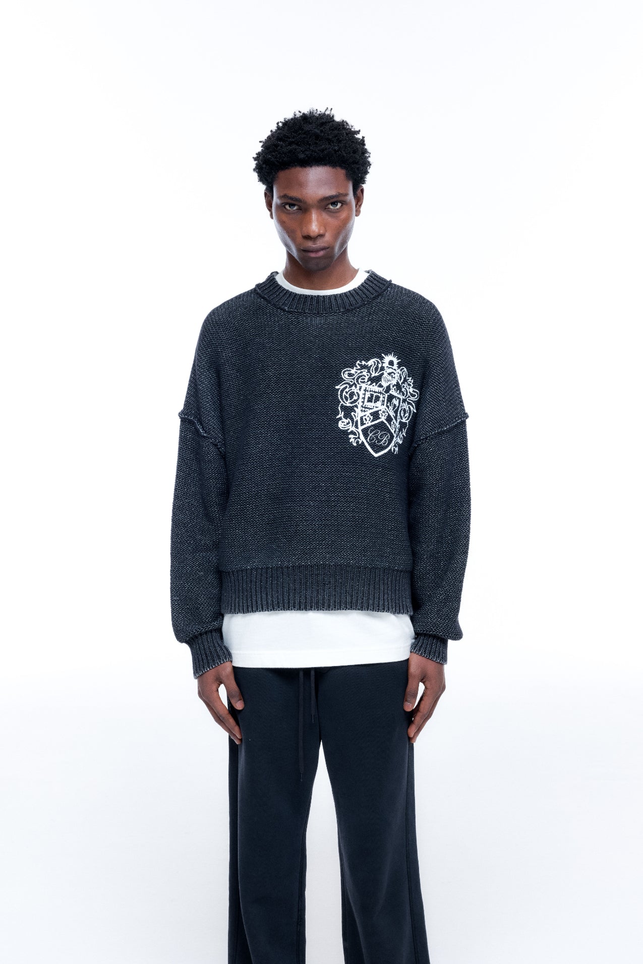 COLLEGIATE CREST KNIT SWEATER