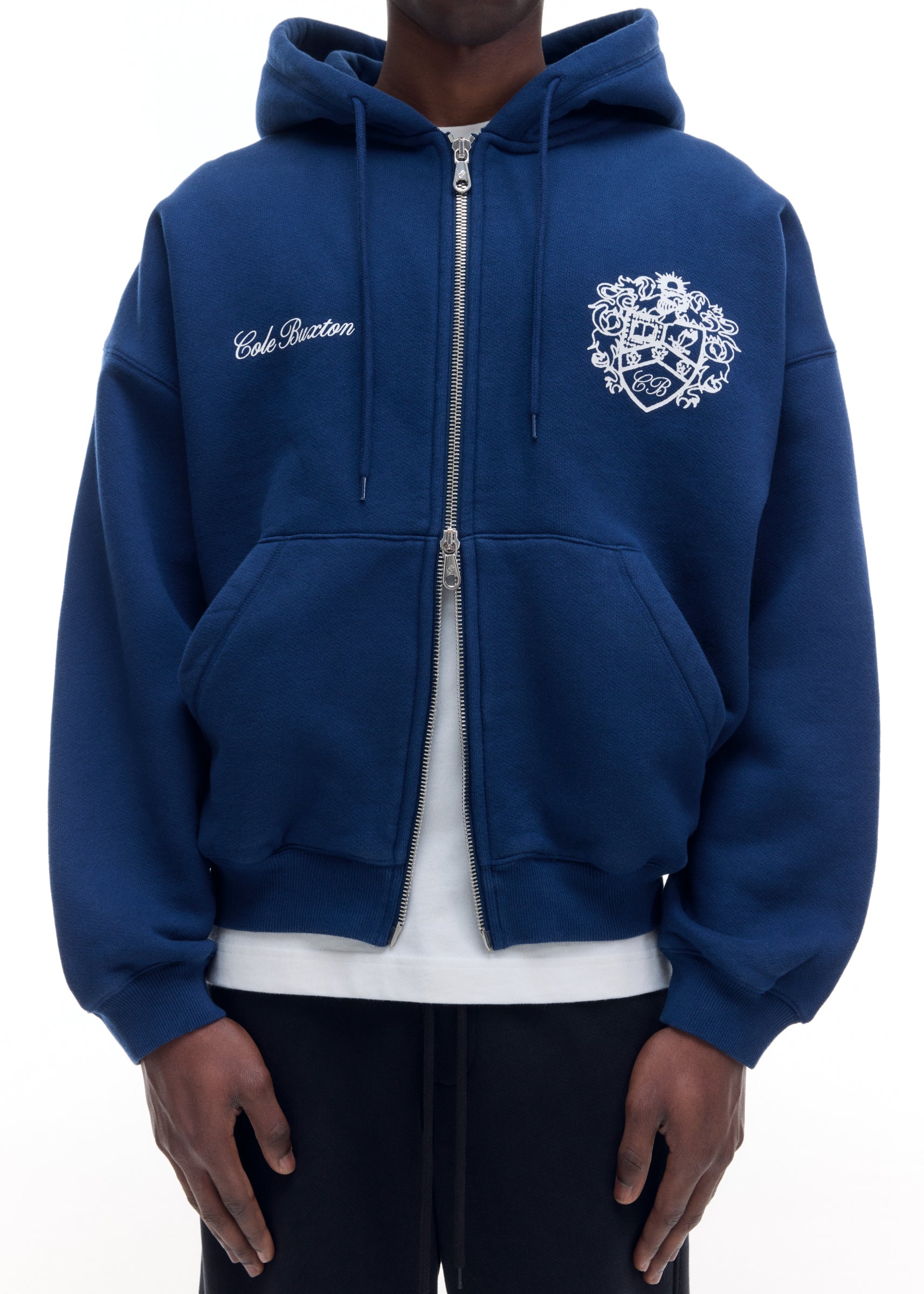 COLLEGIATE CREST ZIPPED HOODIE