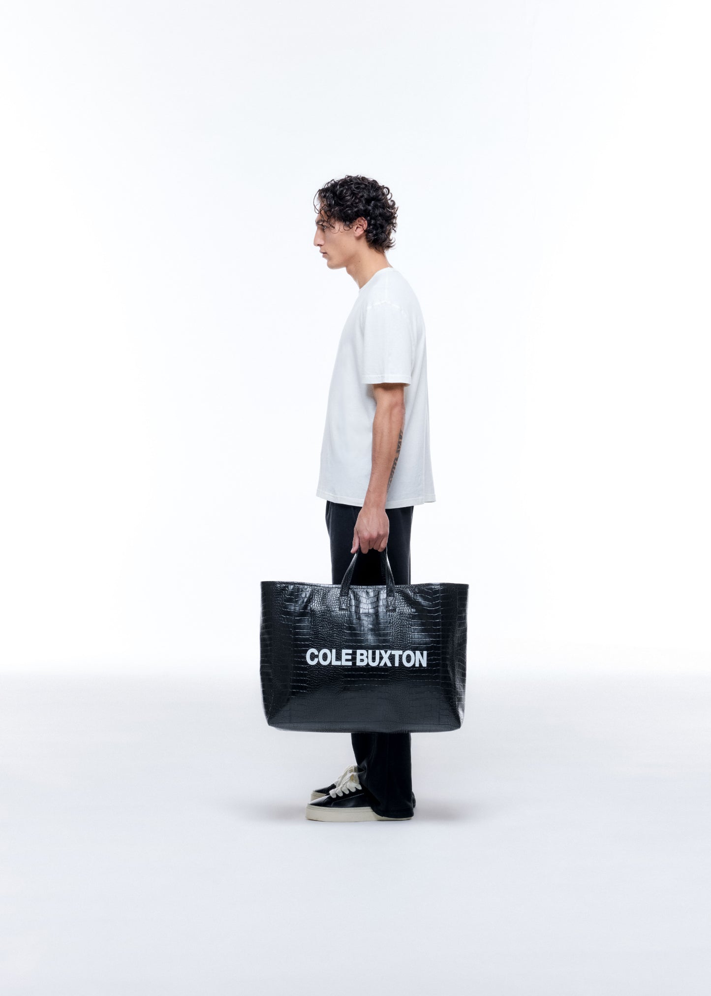 CROC LEATHER TOTE BAG