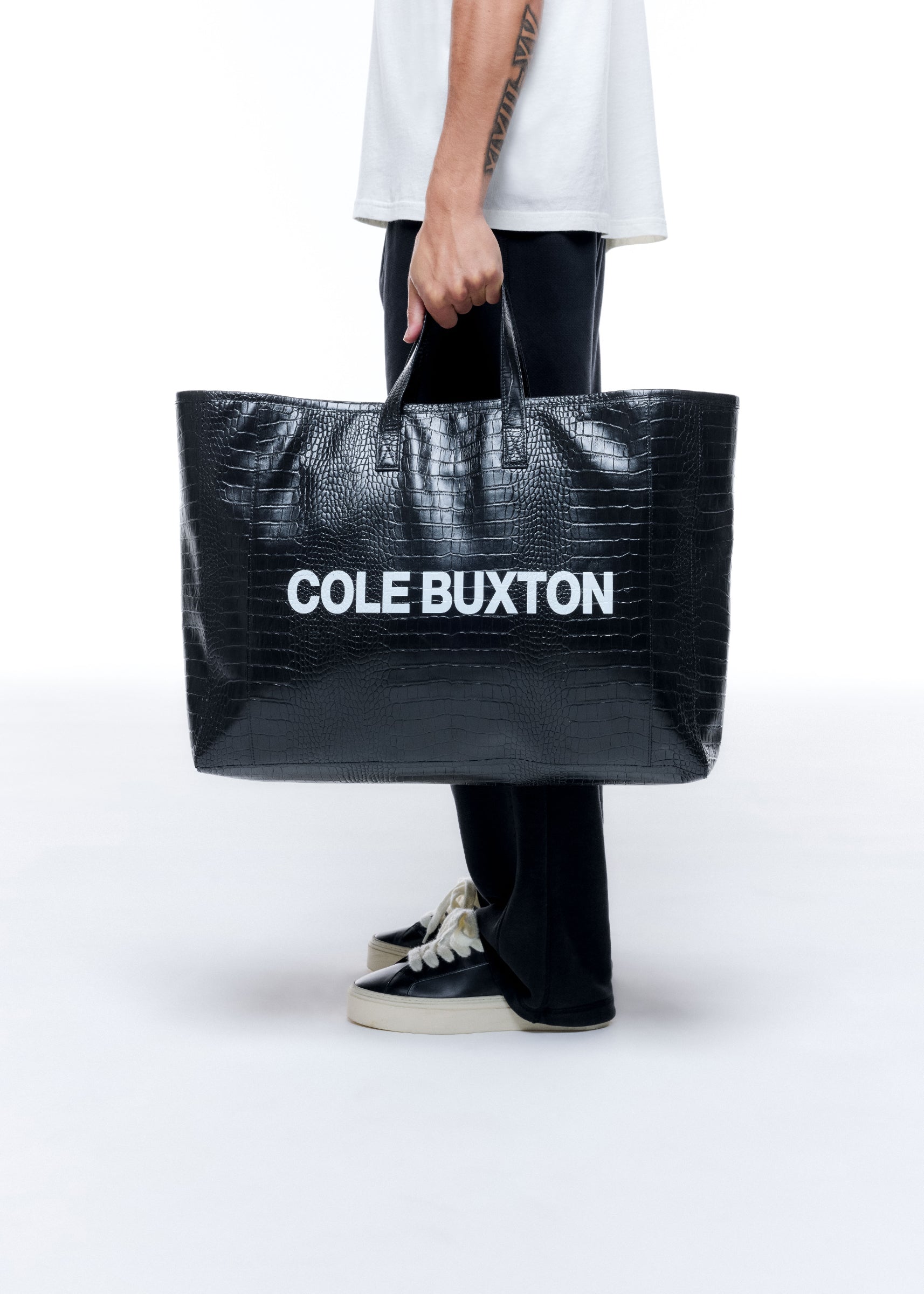 CROC LEATHER TOTE BAG