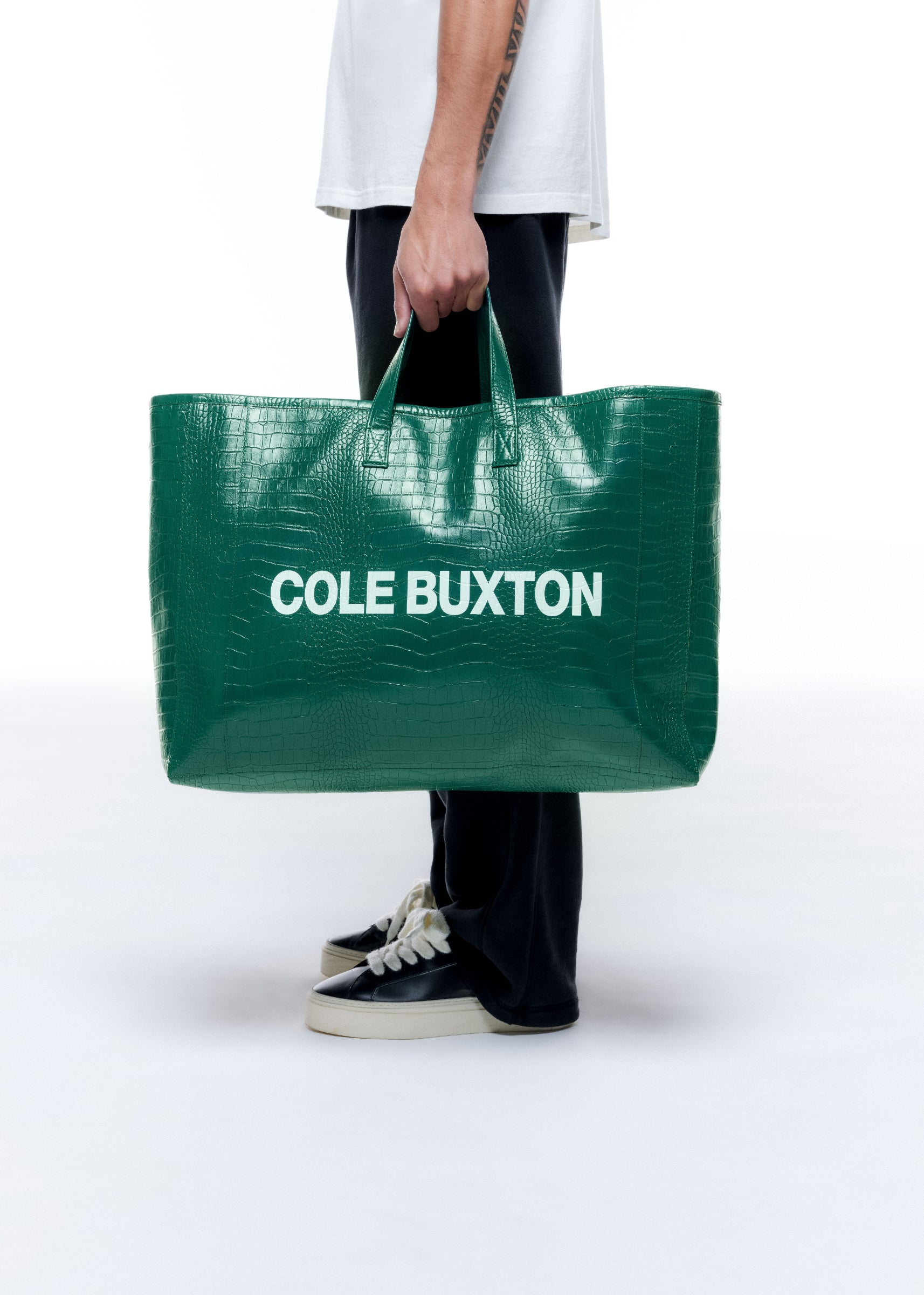 CROC LEATHER TOTE BAG