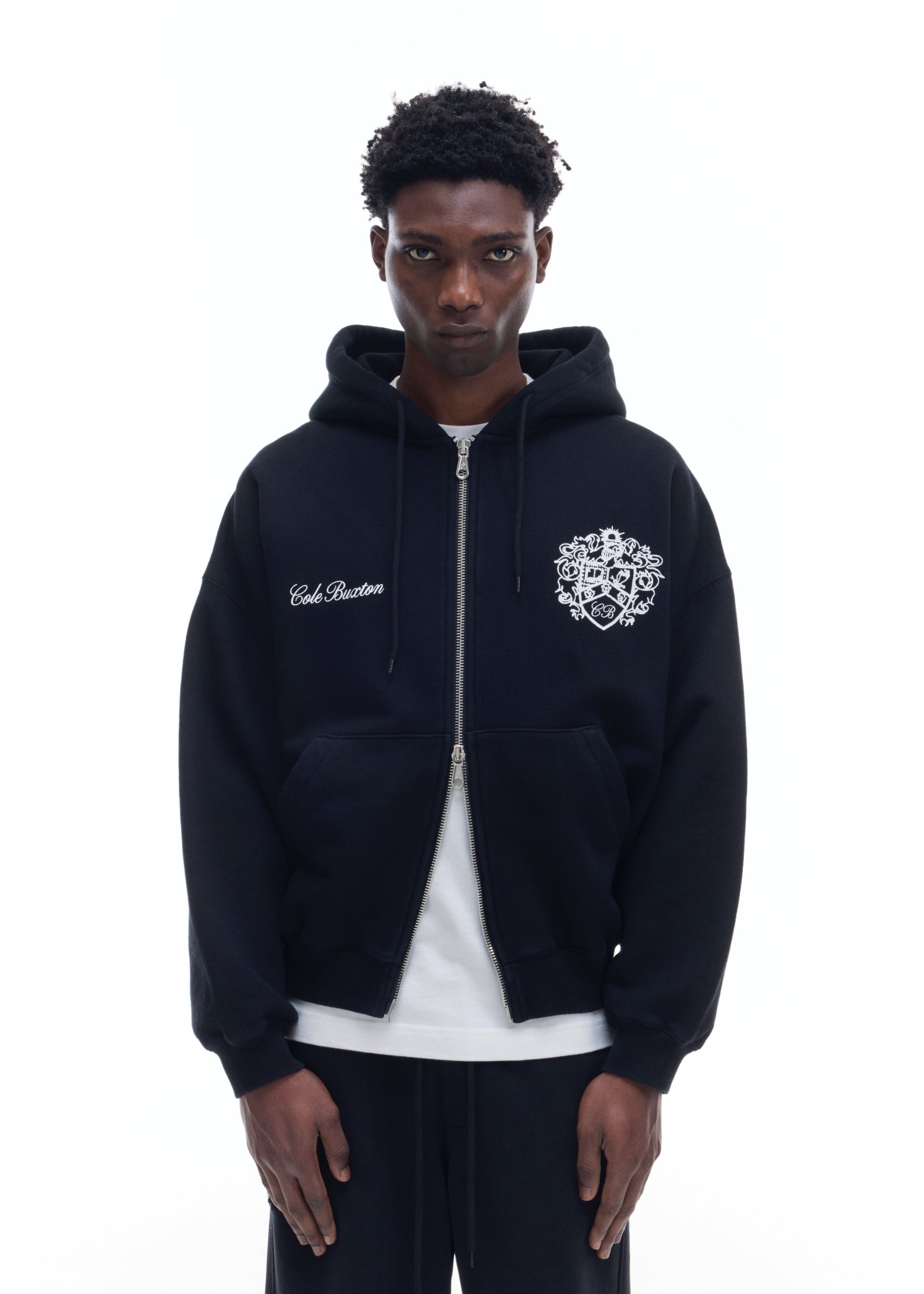 COLLEGIATE CREST ZIPPED HOODIE