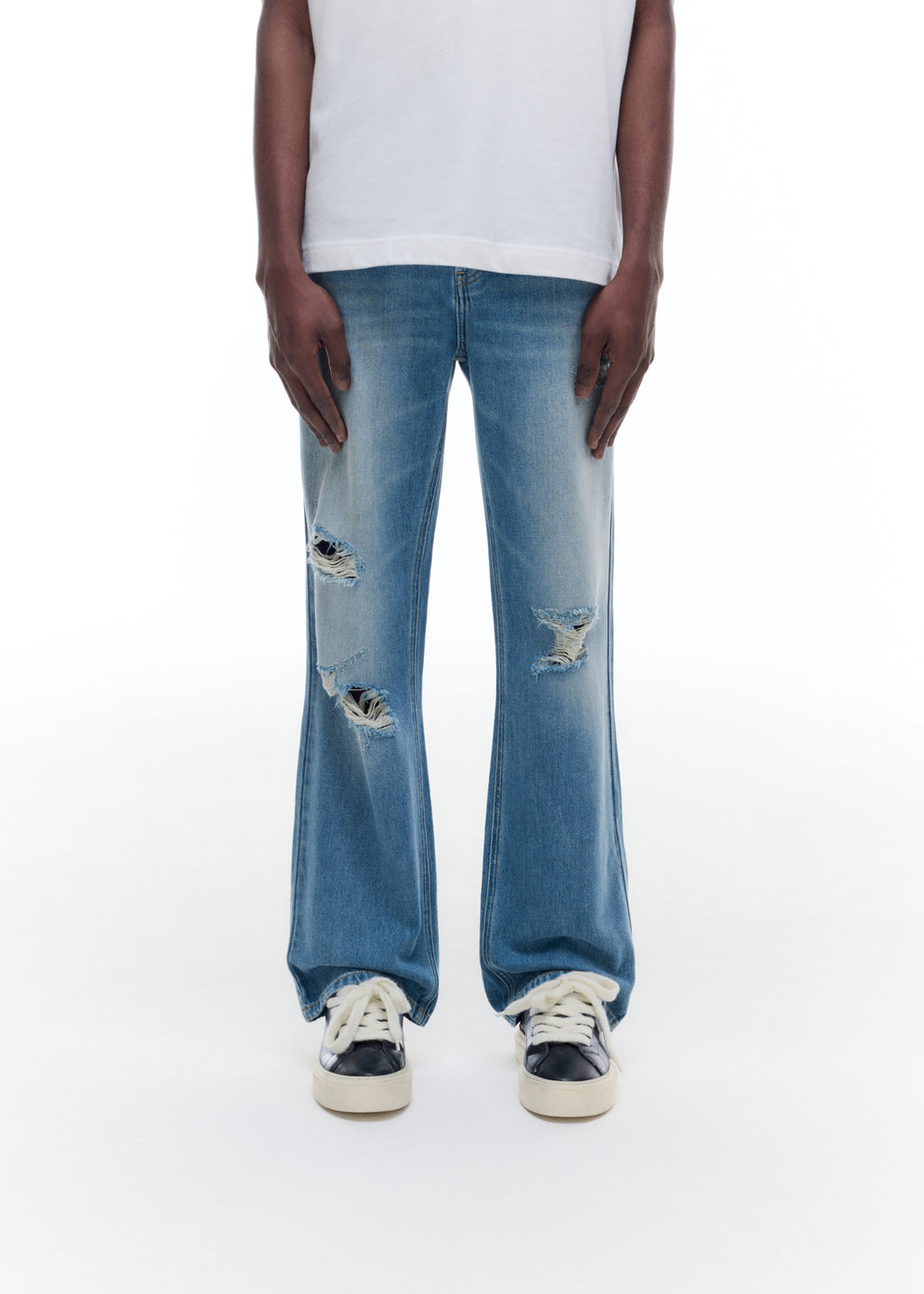 DISTRESSED FRONT JEANS