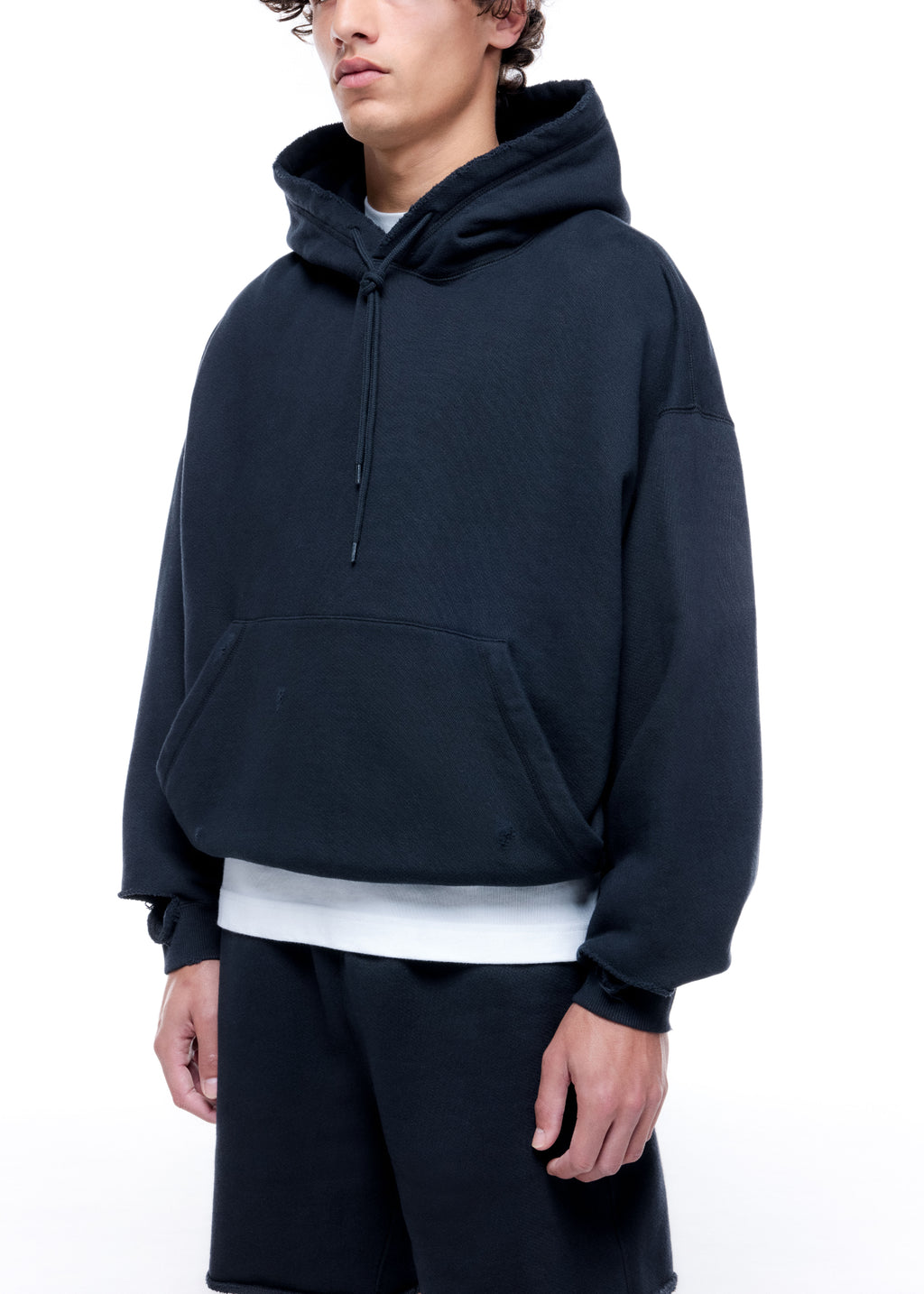 DISTRESSED POCKET HOODIE