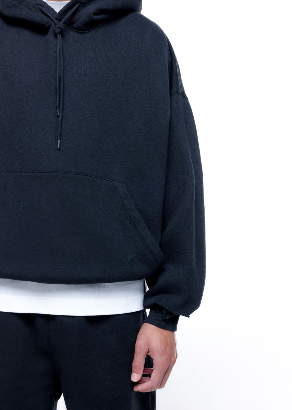 DISTRESSED POCKET HOODIE