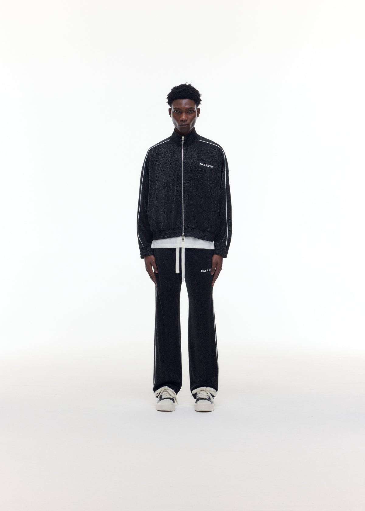 GLITTER PIPED TRACK JACKET