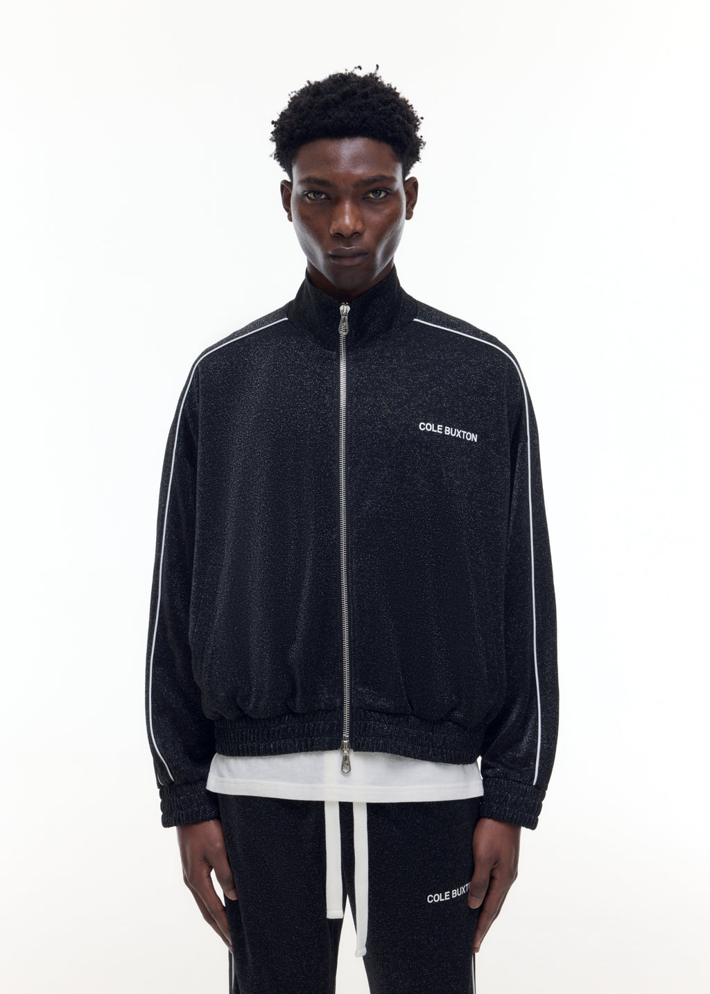 GLITTER PIPED TRACK JACKET