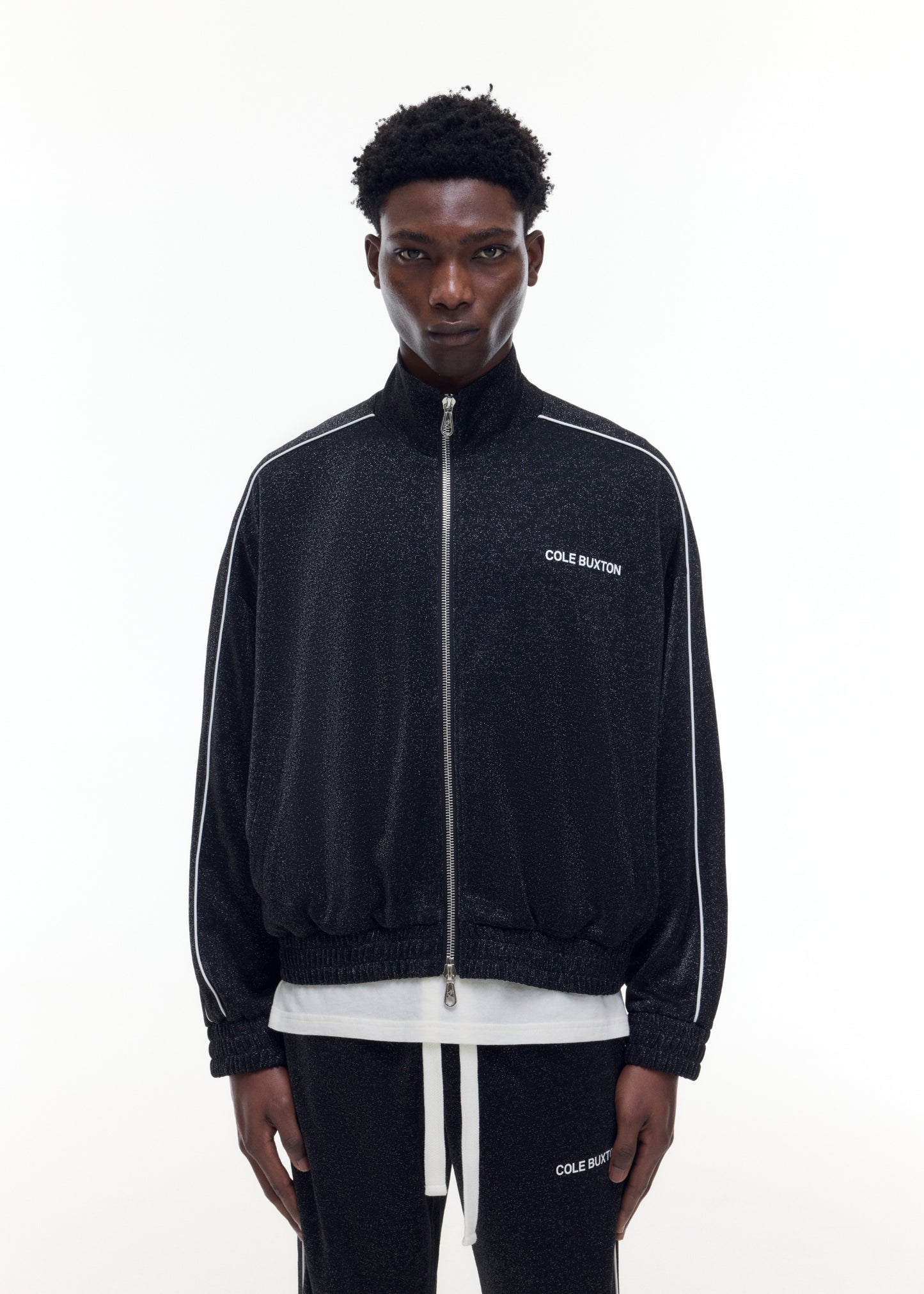 GLITTER PIPED TRACK JACKET