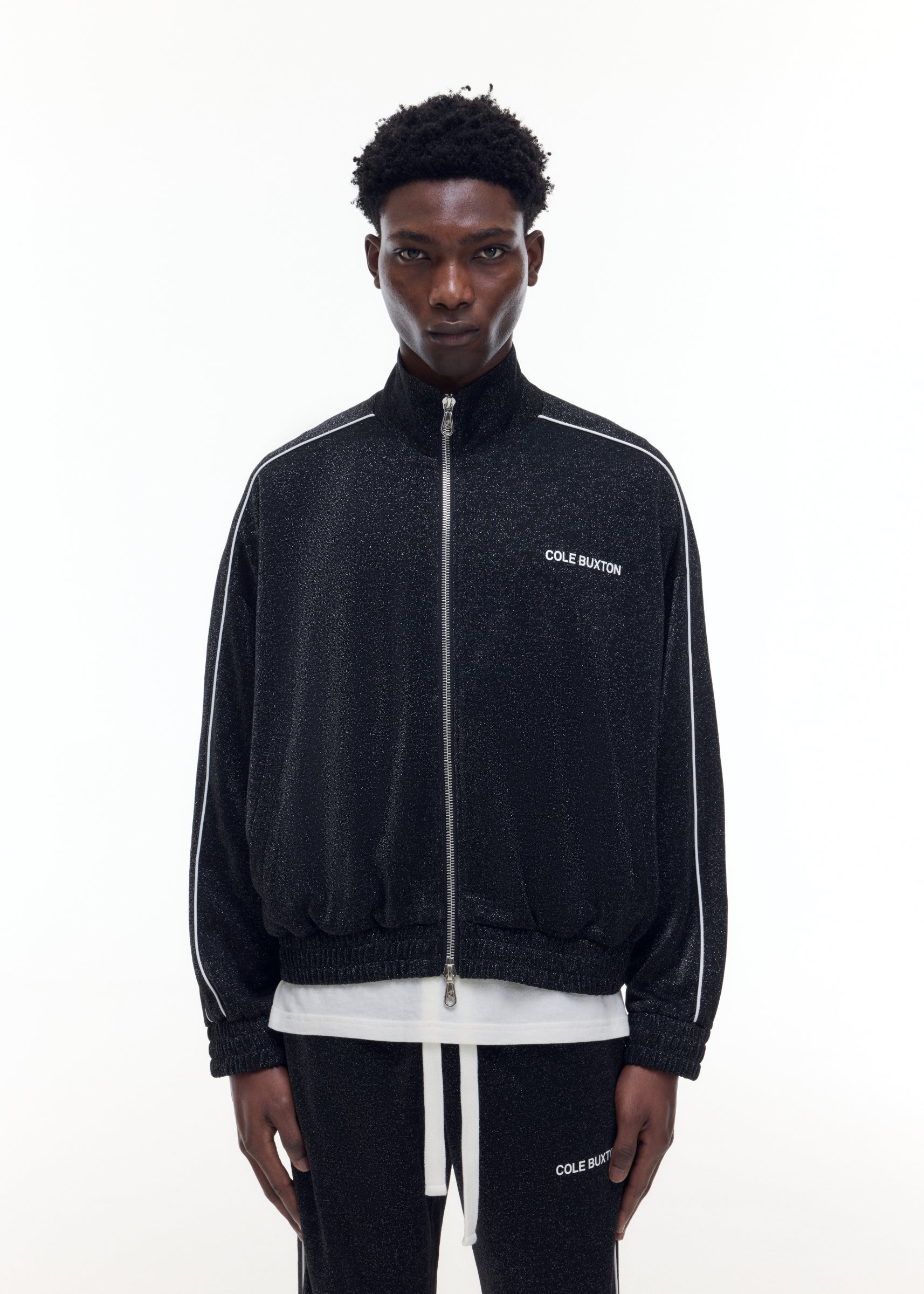 GLITTER PIPED TRACK JACKET