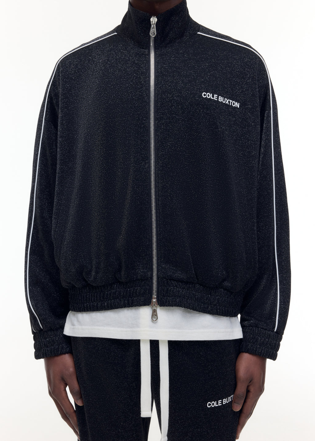 GLITTER PIPED TRACK JACKET