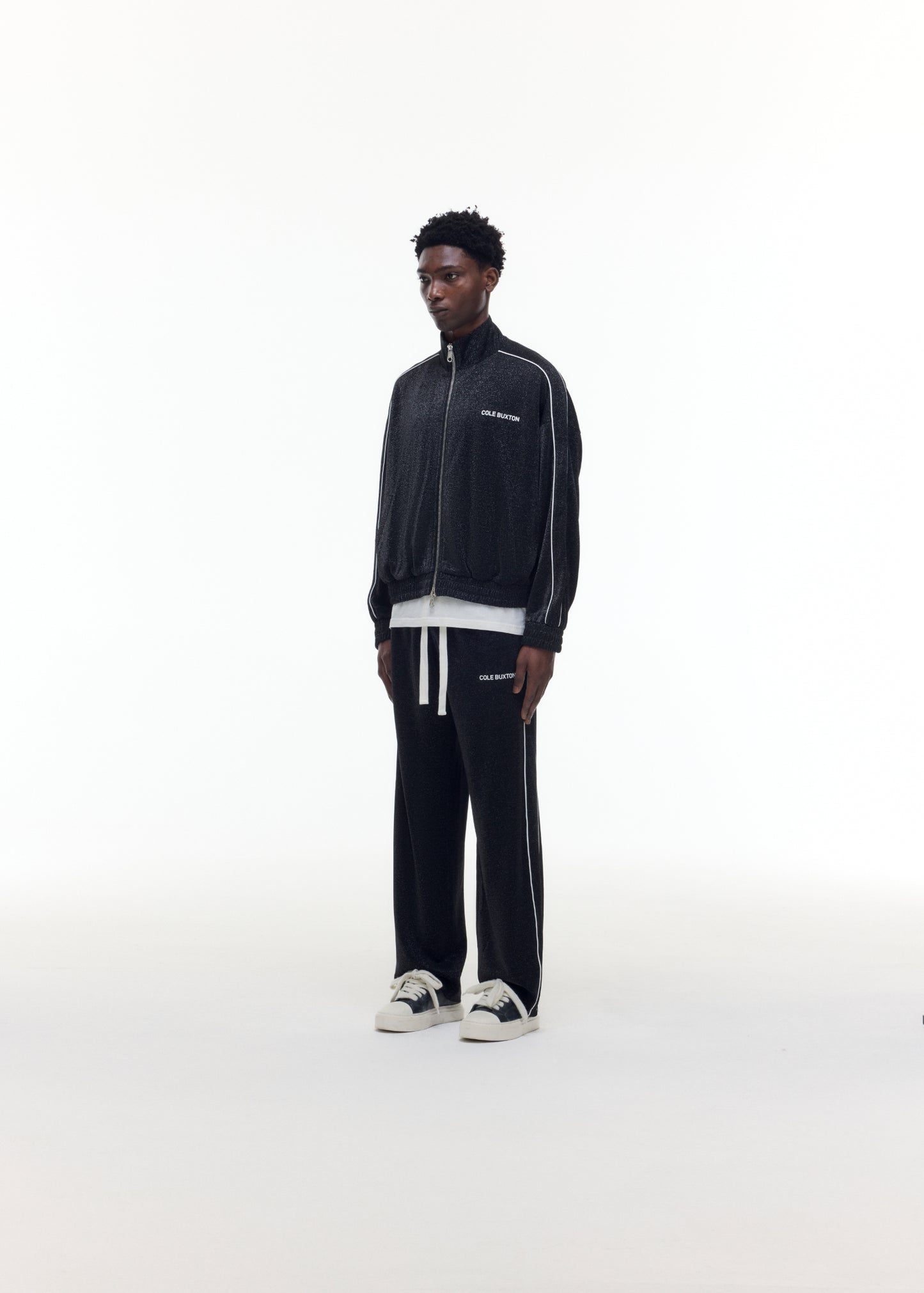 GLITTER PIPED TRACK JACKET