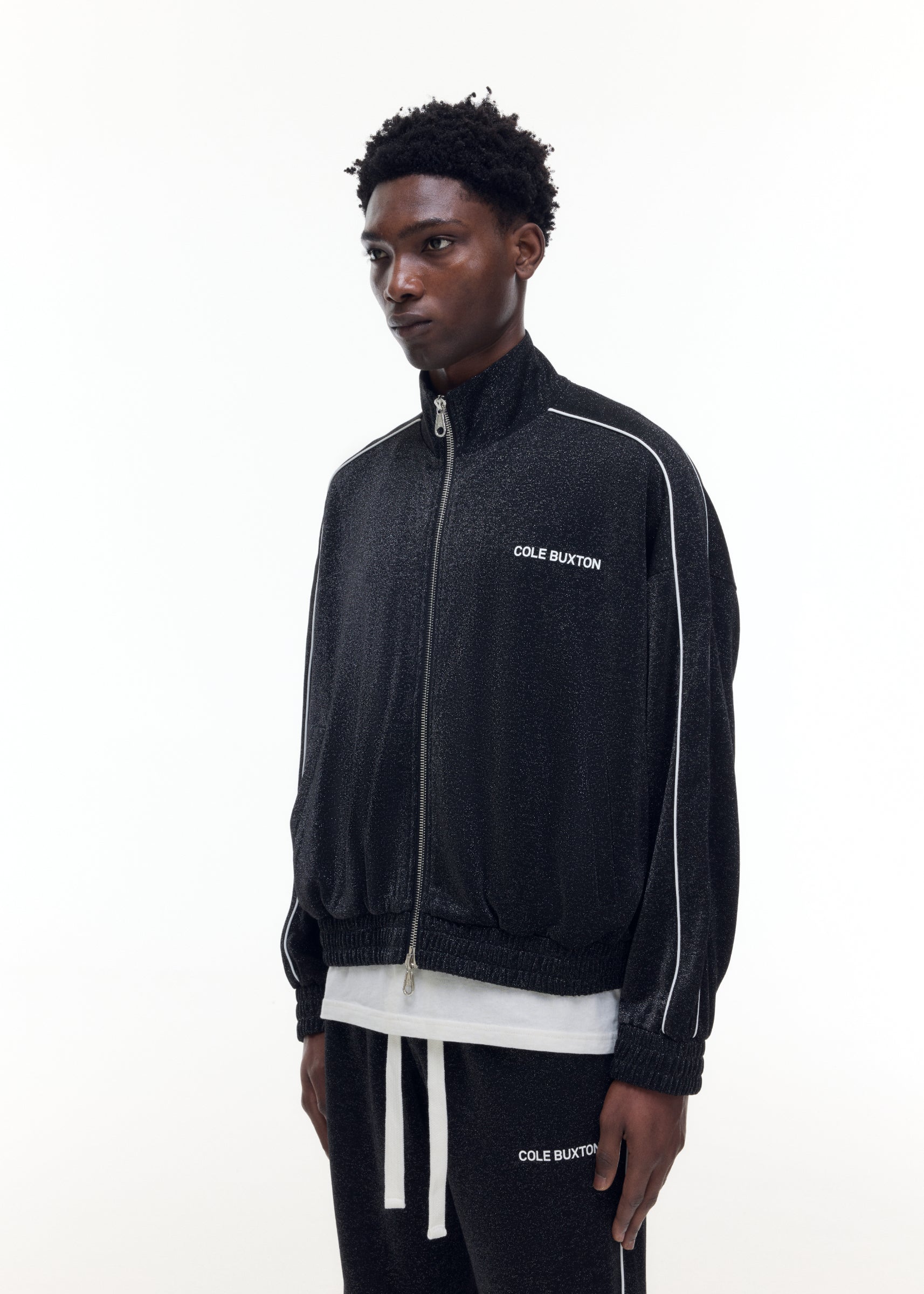 GLITTER PIPED TRACK JACKET