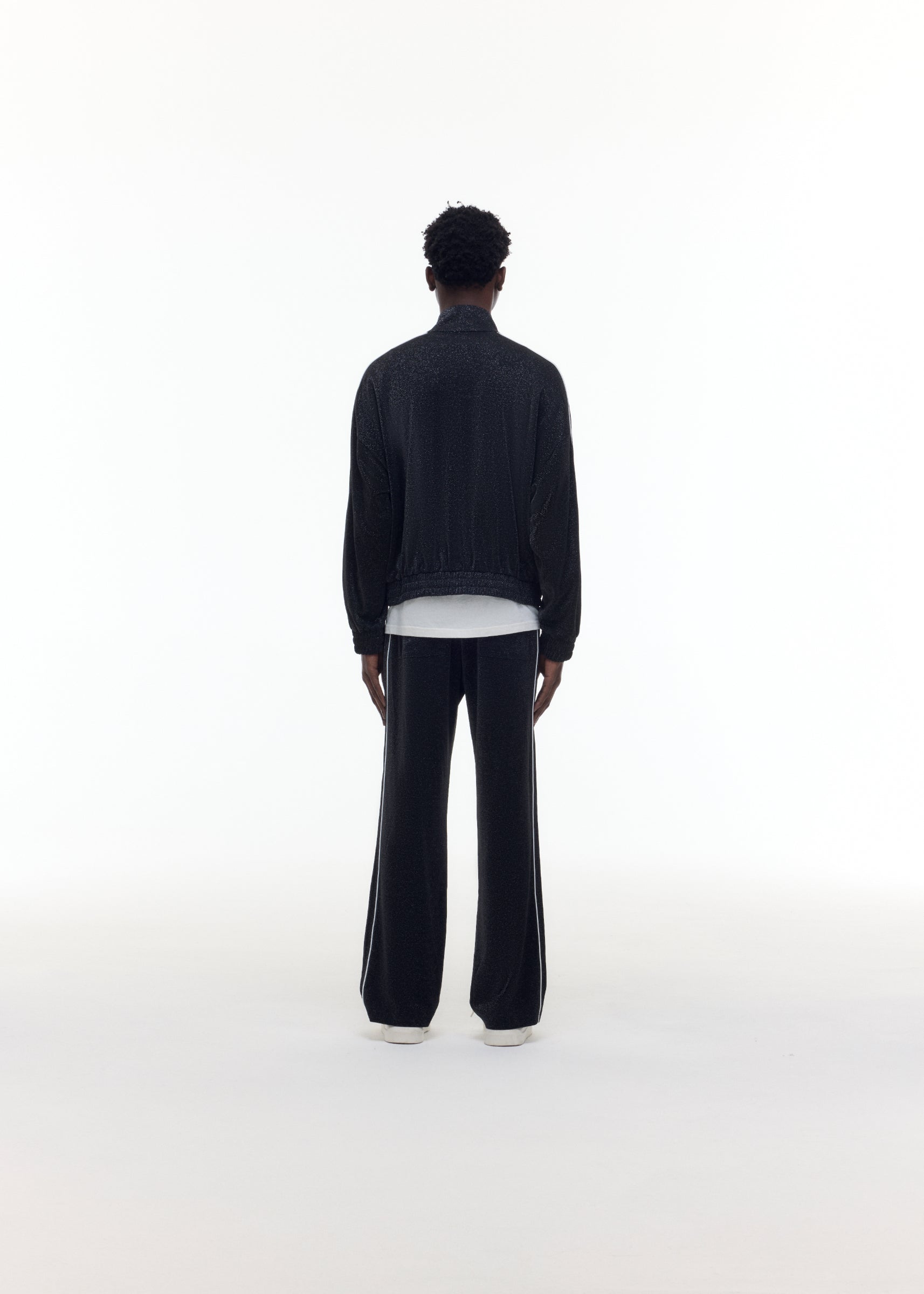 GLITTER PIPED TRACK PANTS