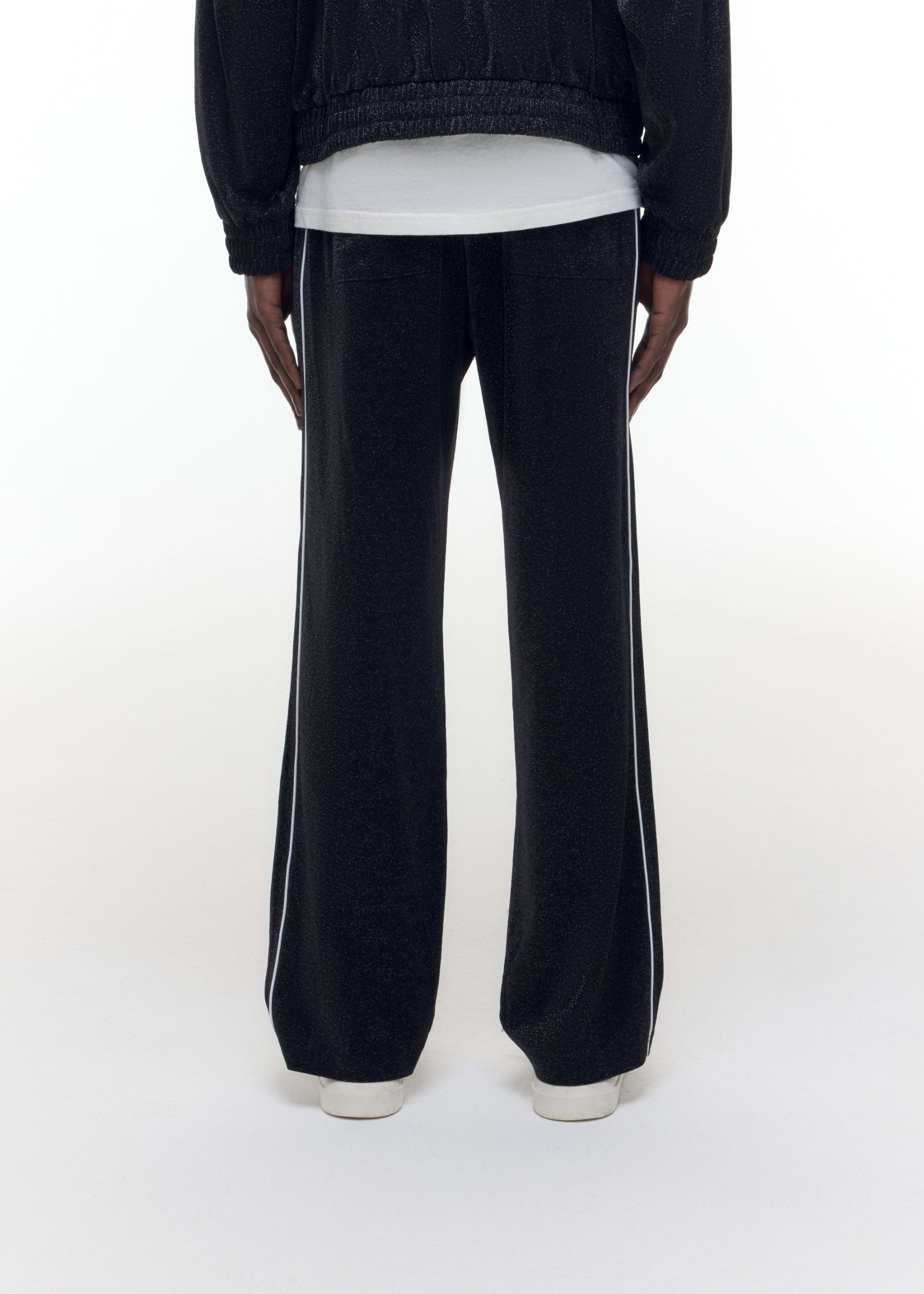 GLITTER PIPED TRACK PANTS