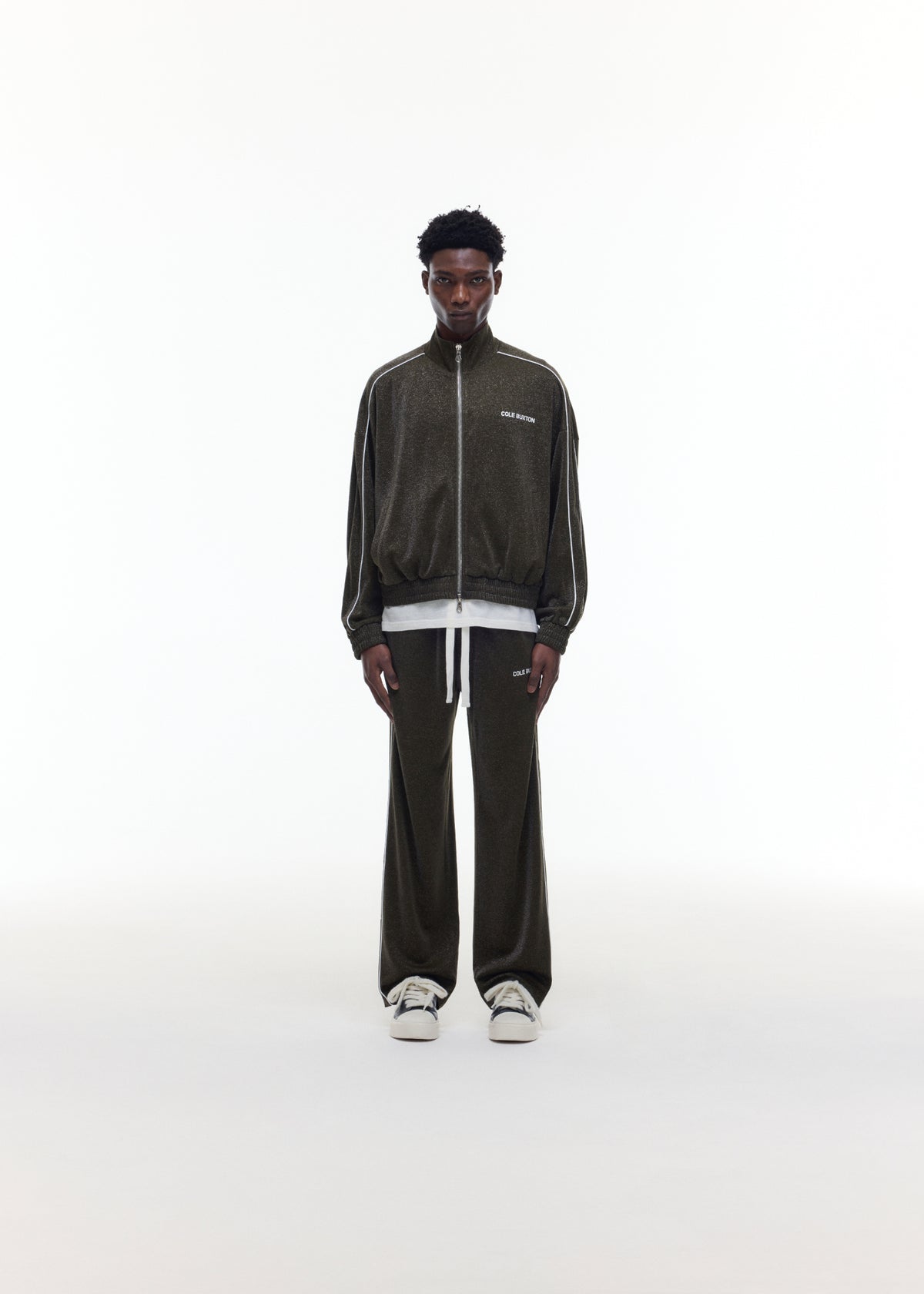 GLITTER PIPED TRACK JACKET