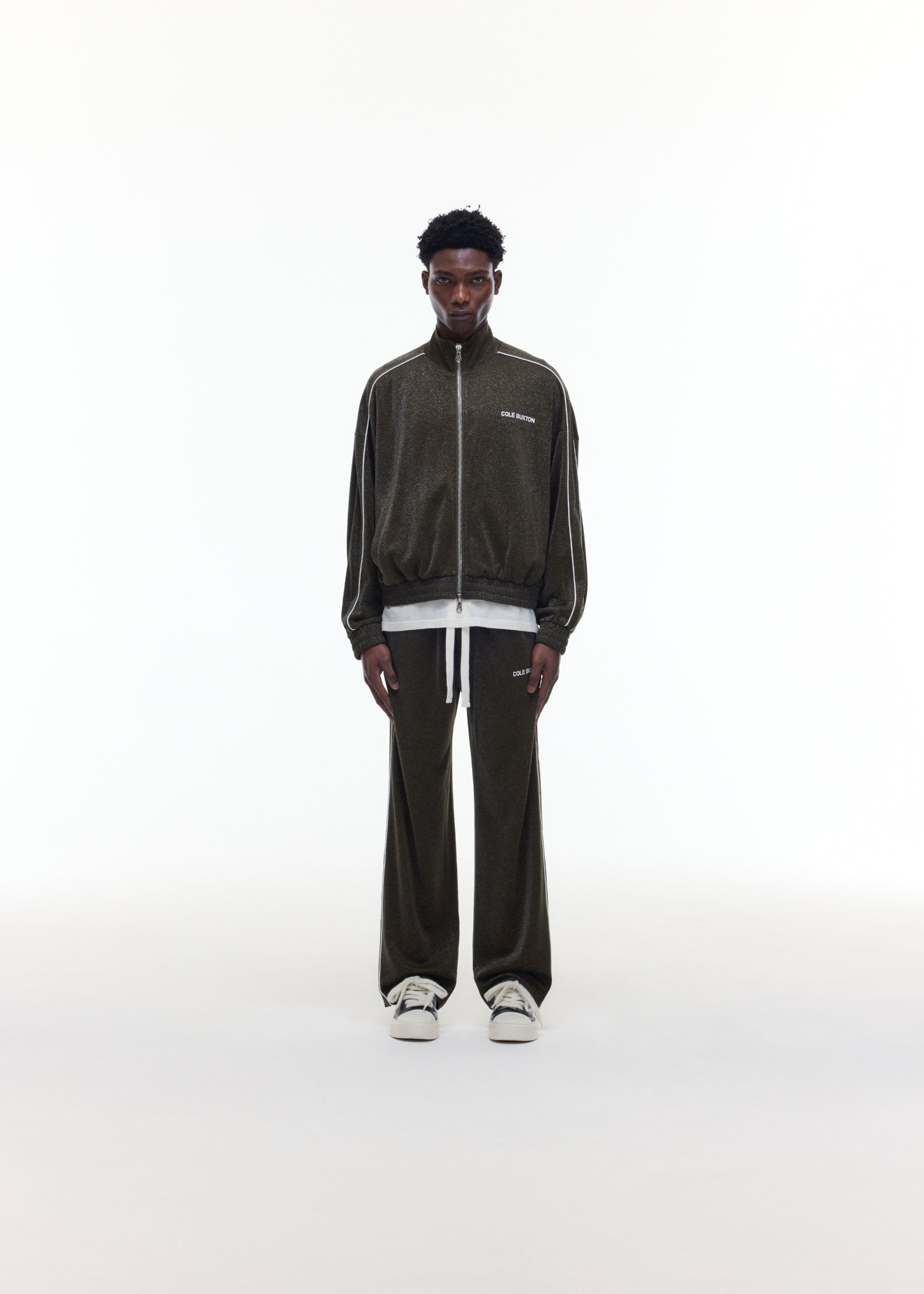 GLITTER PIPED TRACK JACKET