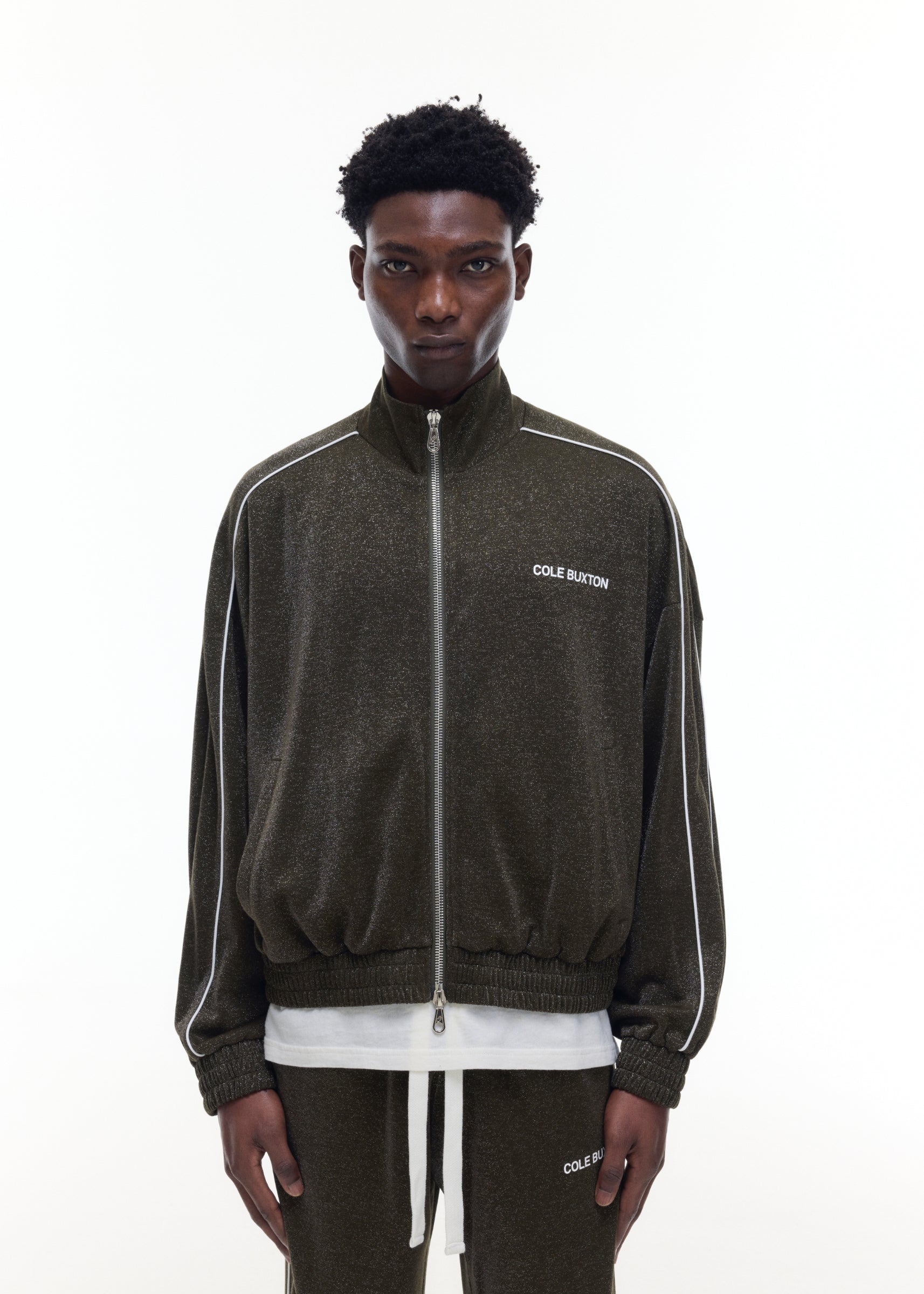 GLITTER PIPED TRACK JACKET