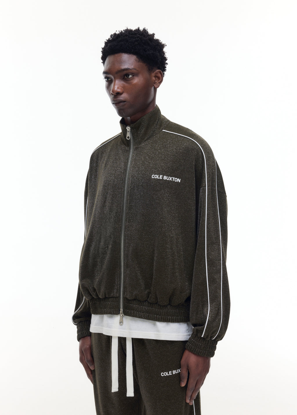 GLITTER PIPED TRACK JACKET