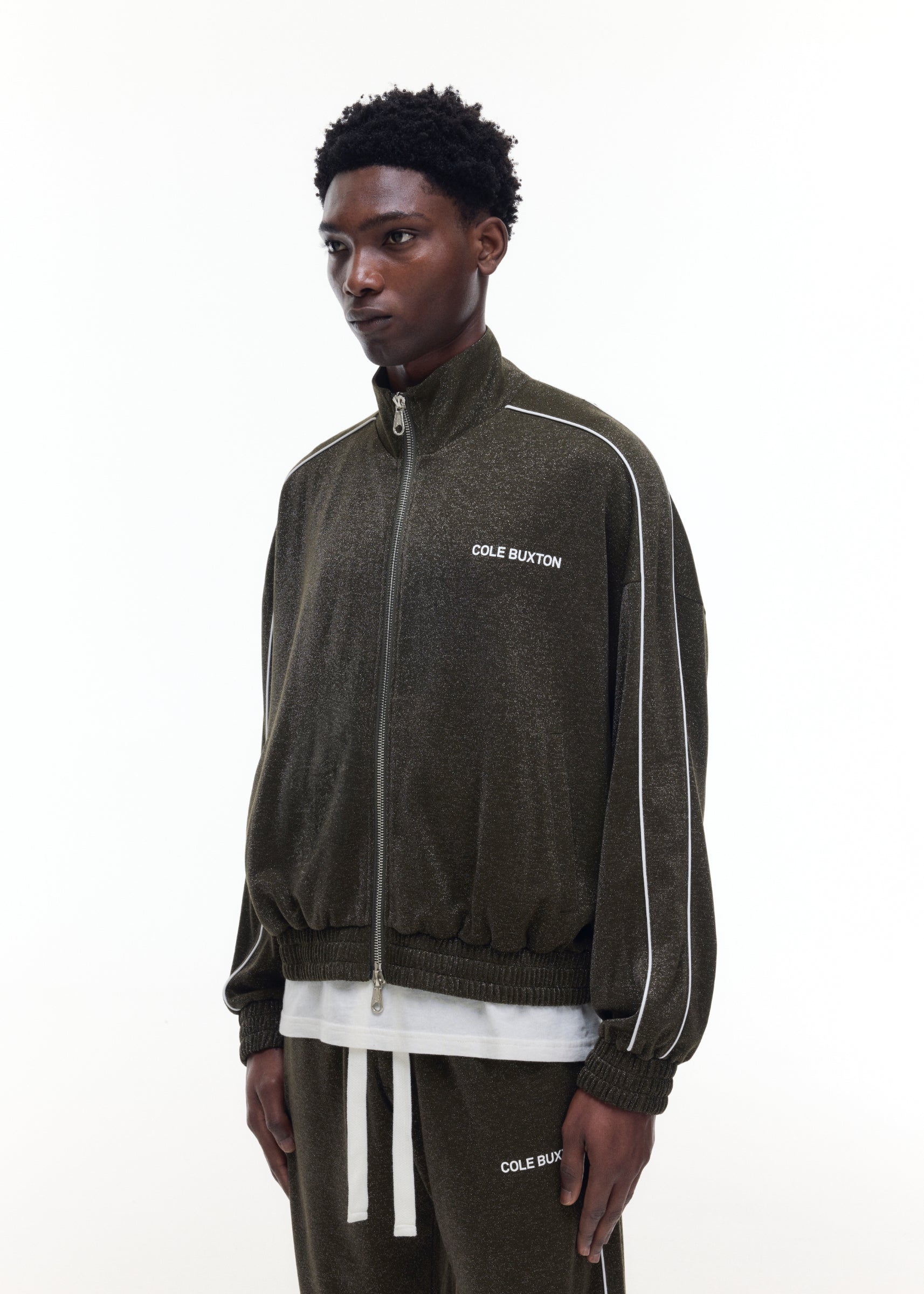 GLITTER PIPED TRACK JACKET