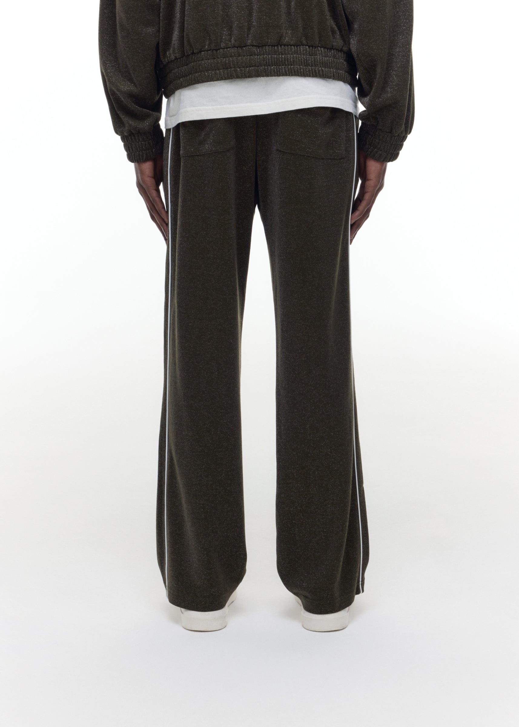 GLITTER PIPED TRACK PANTS