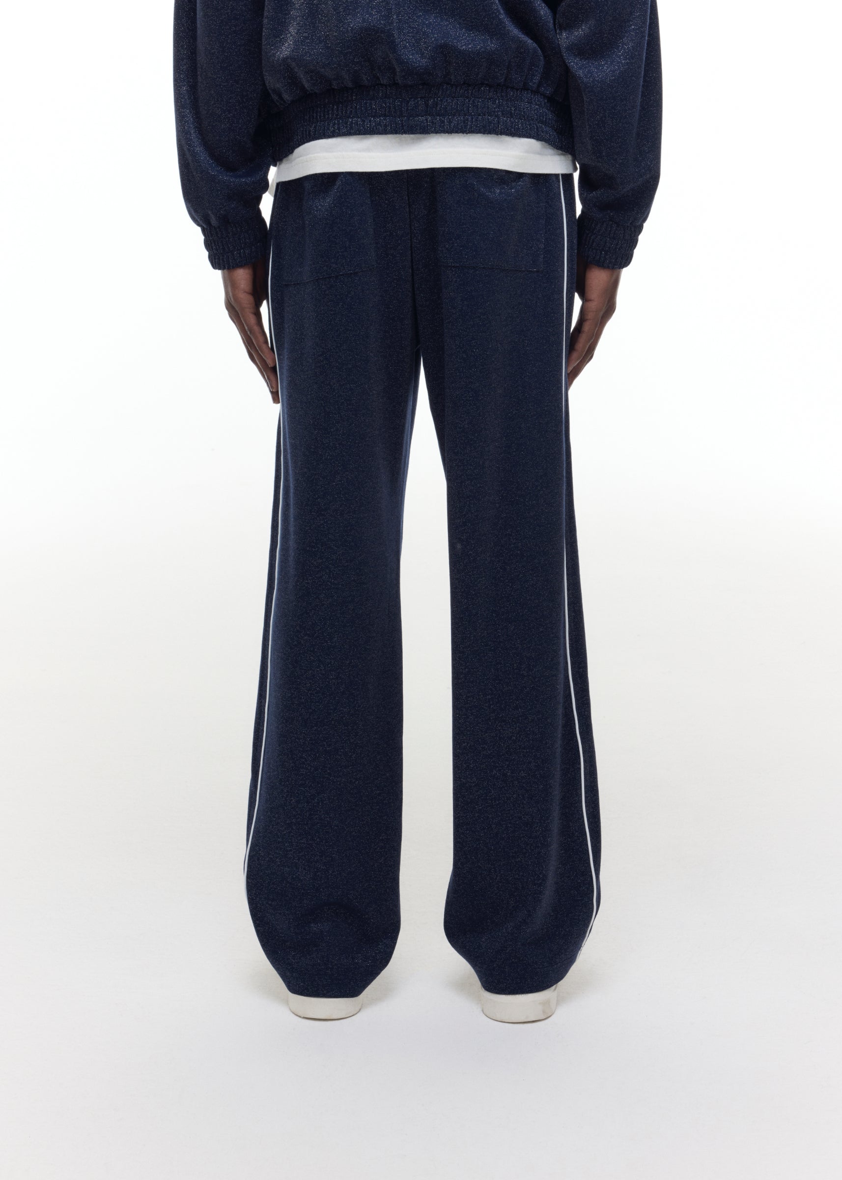 GLITTER PIPED TRACK PANTS