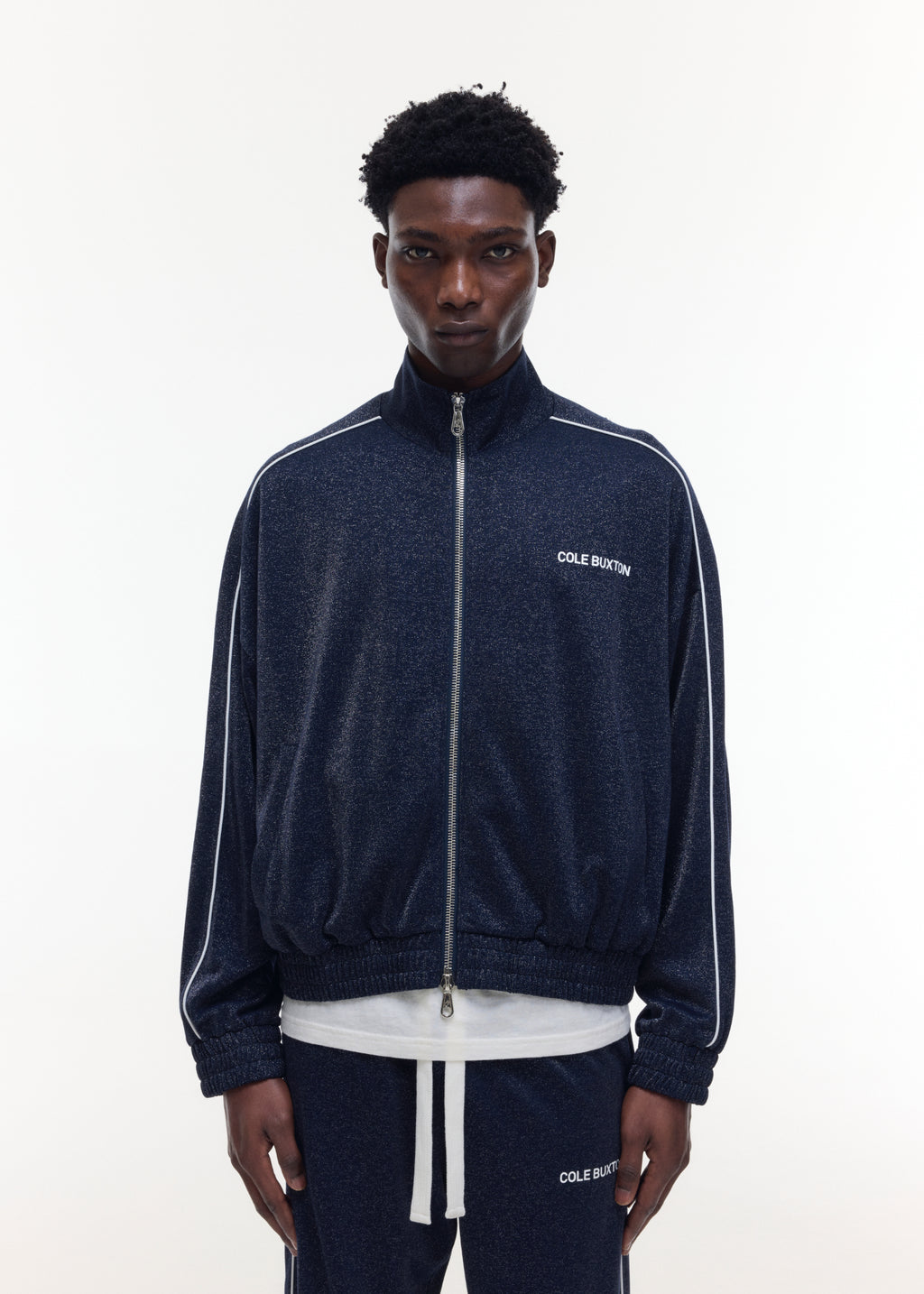 GLITTER PIPED TRACK JACKET