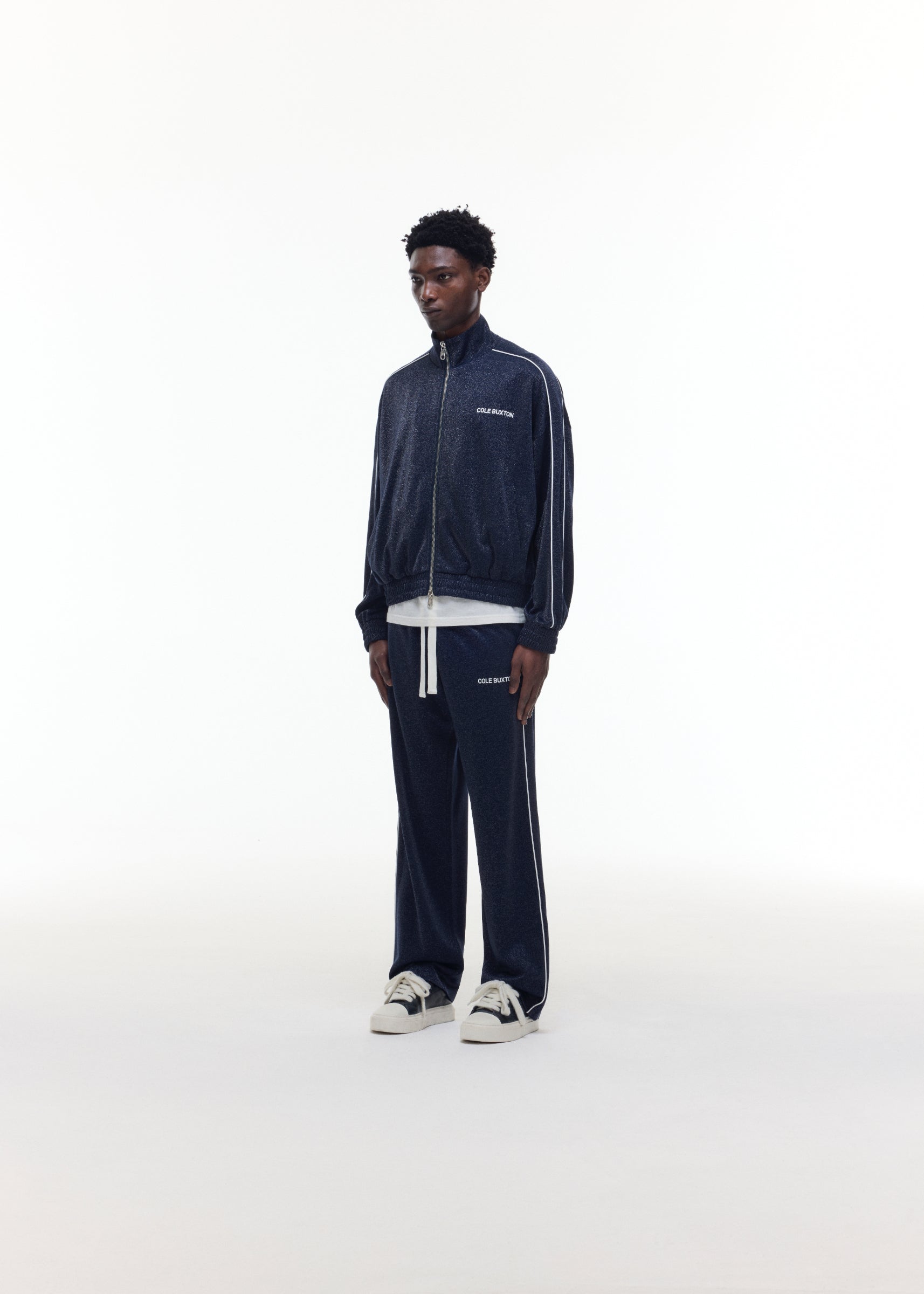 GLITTER PIPED TRACK JACKET