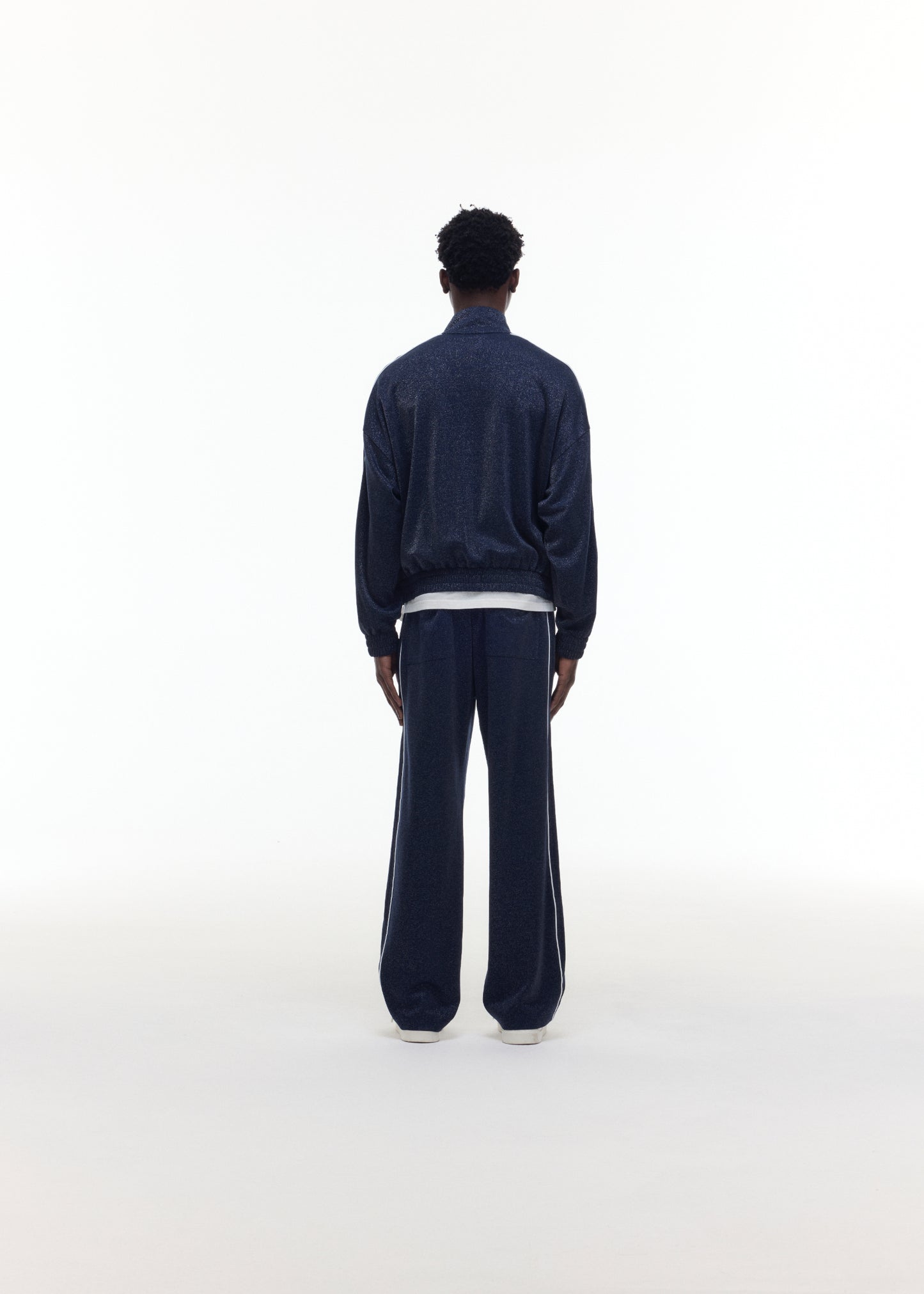 GLITTER PIPED TRACK PANTS
