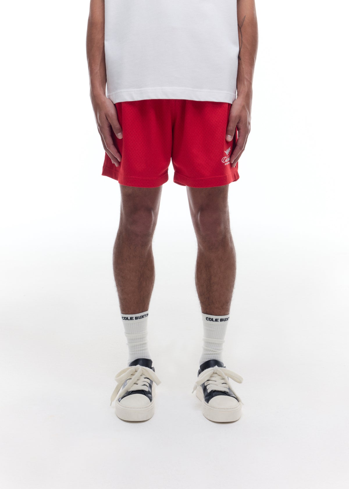 Cole Buxton | International Mesh Shorts | Mens | Polyester | Red