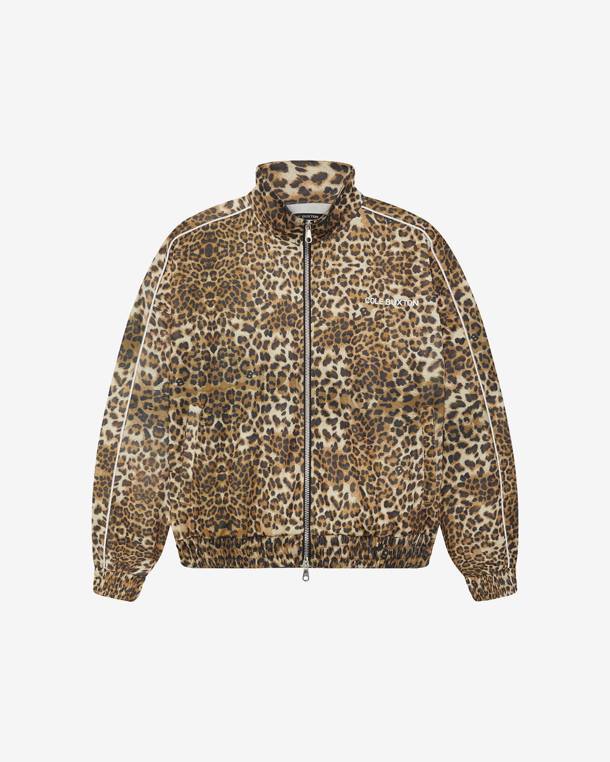 LEOPARD PIPED TRACK JACKET