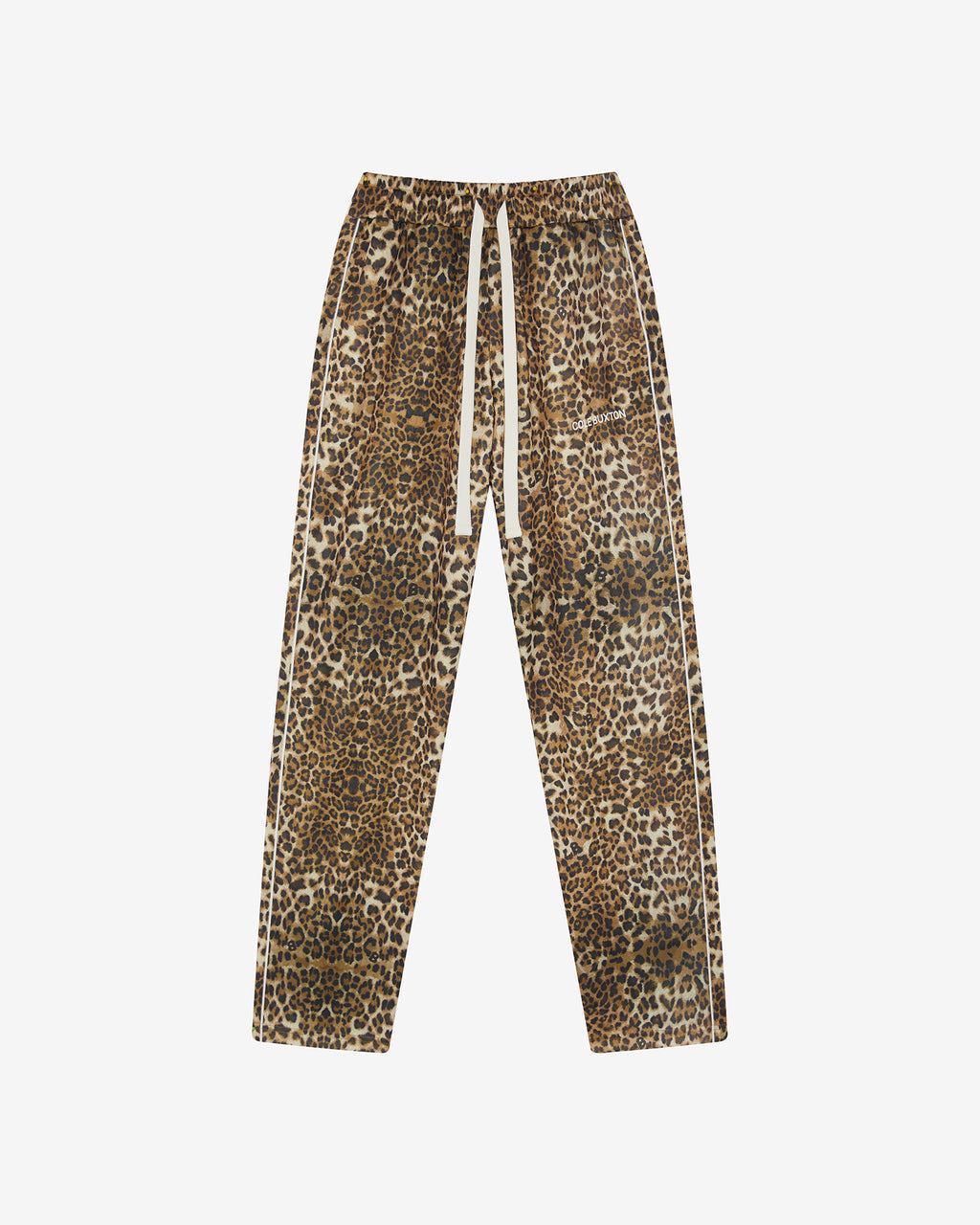 LEOPARD PIPED TRACK PANTS