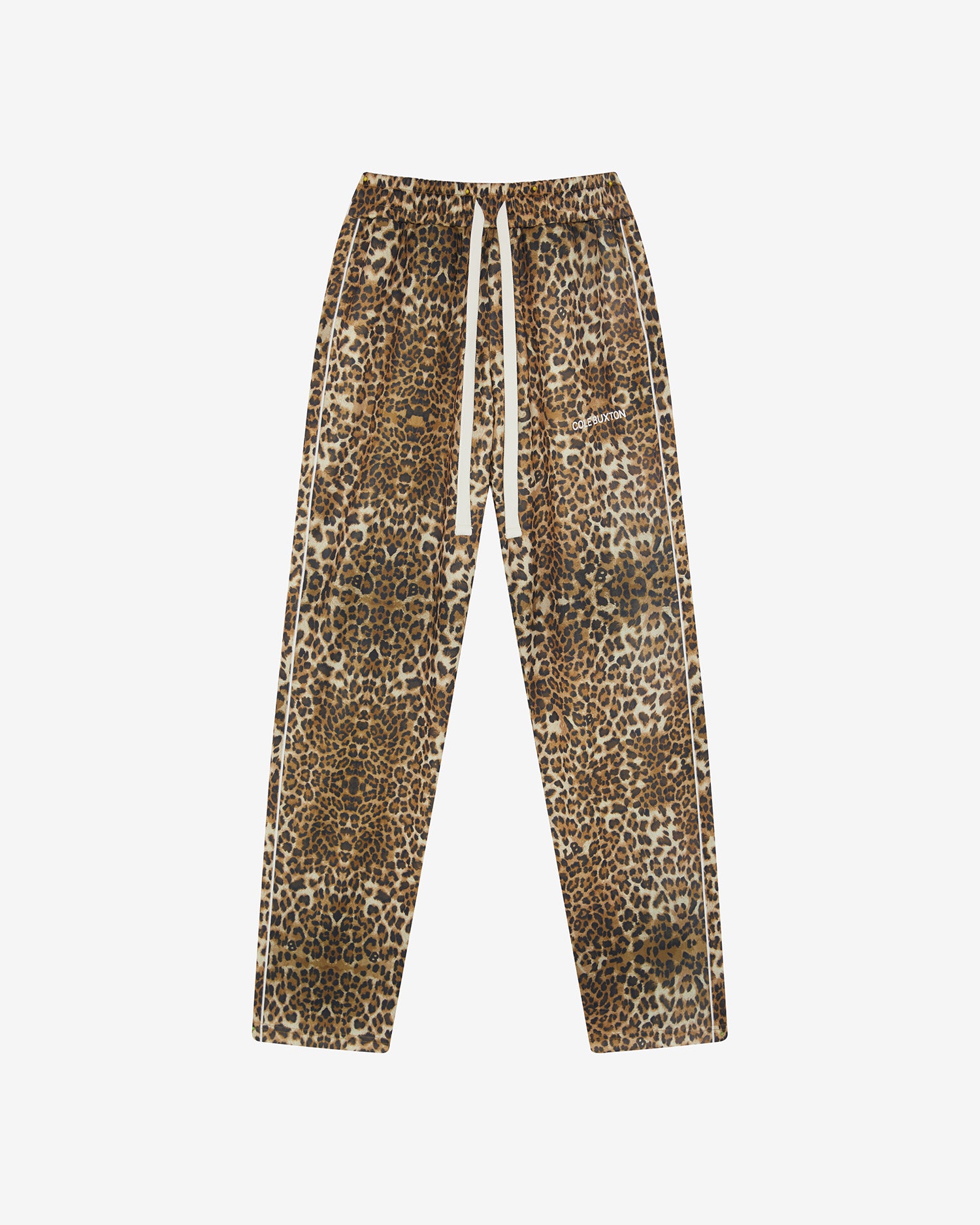 LEOPARD PIPED TRACK PANTS