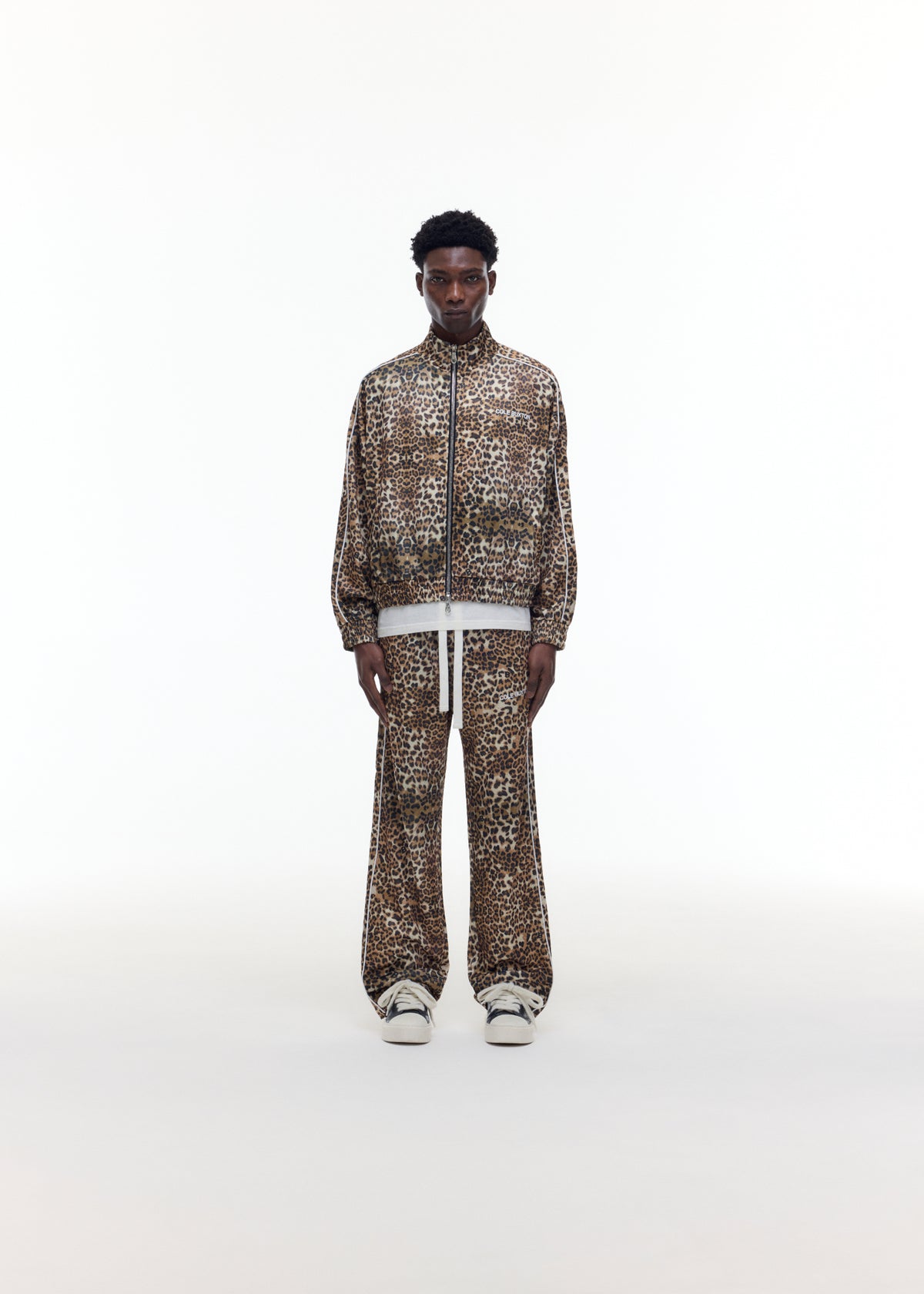 LEOPARD PIPED TRACK JACKET