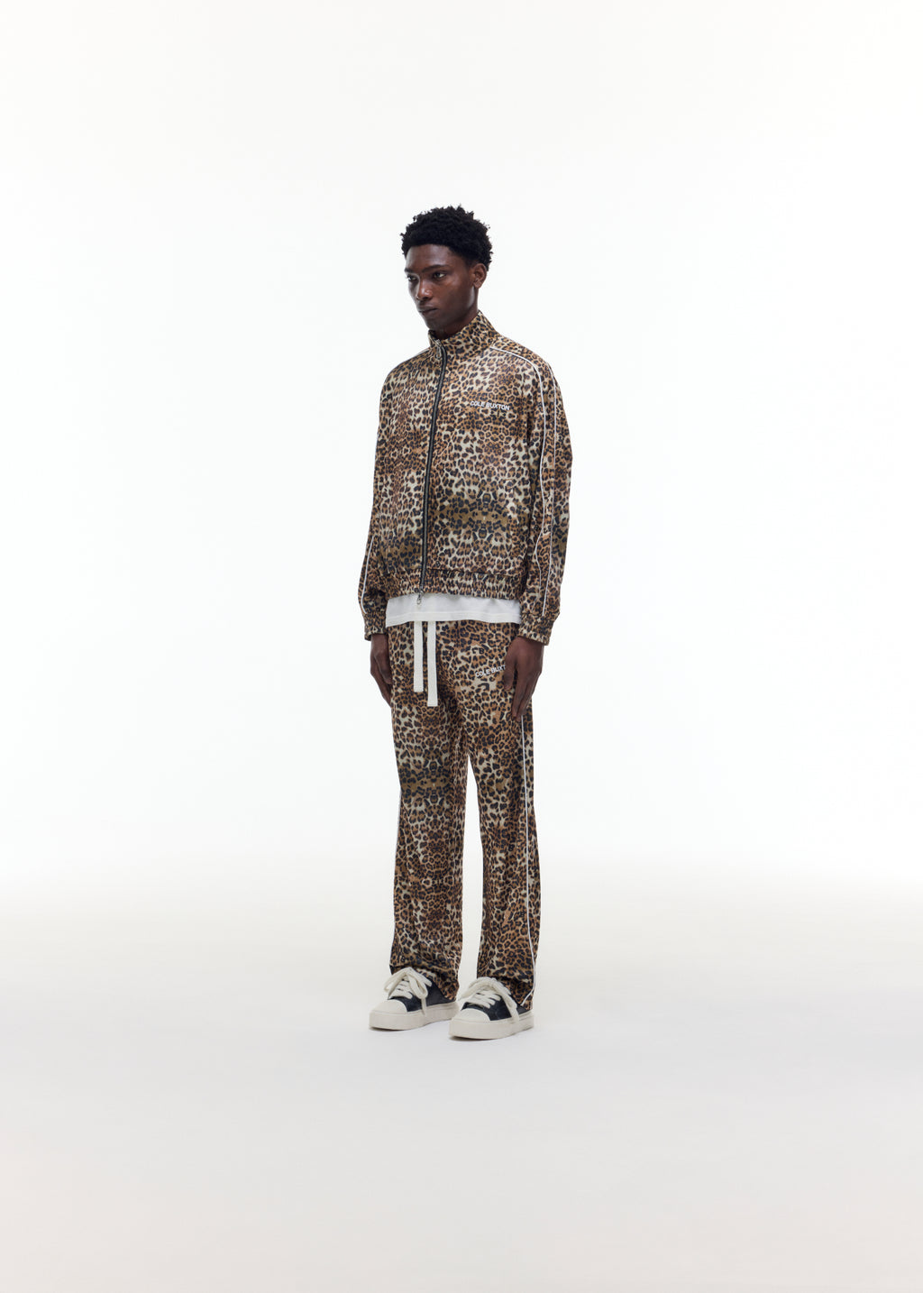 LEOPARD PIPED TRACK JACKET