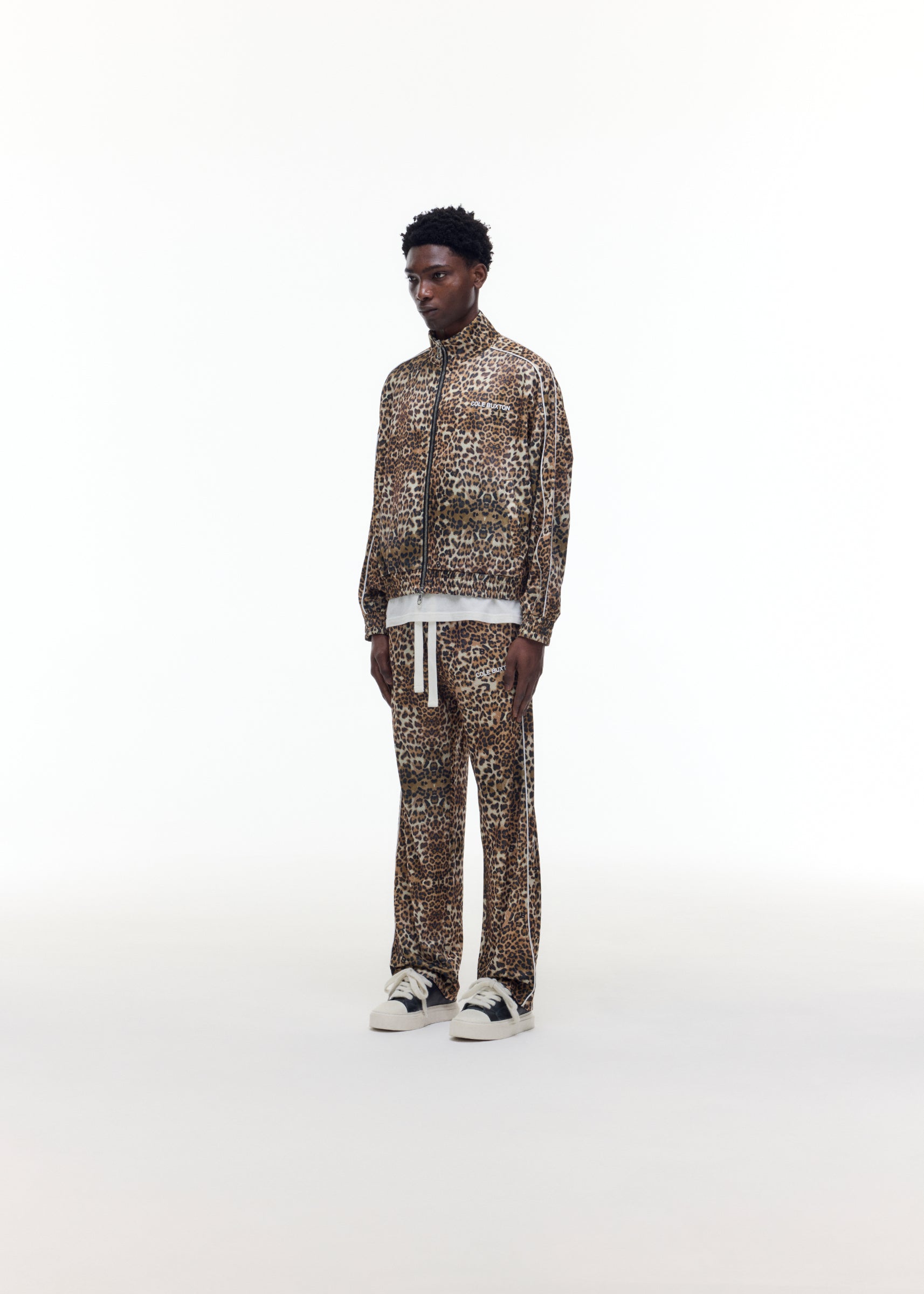 LEOPARD PIPED TRACK JACKET