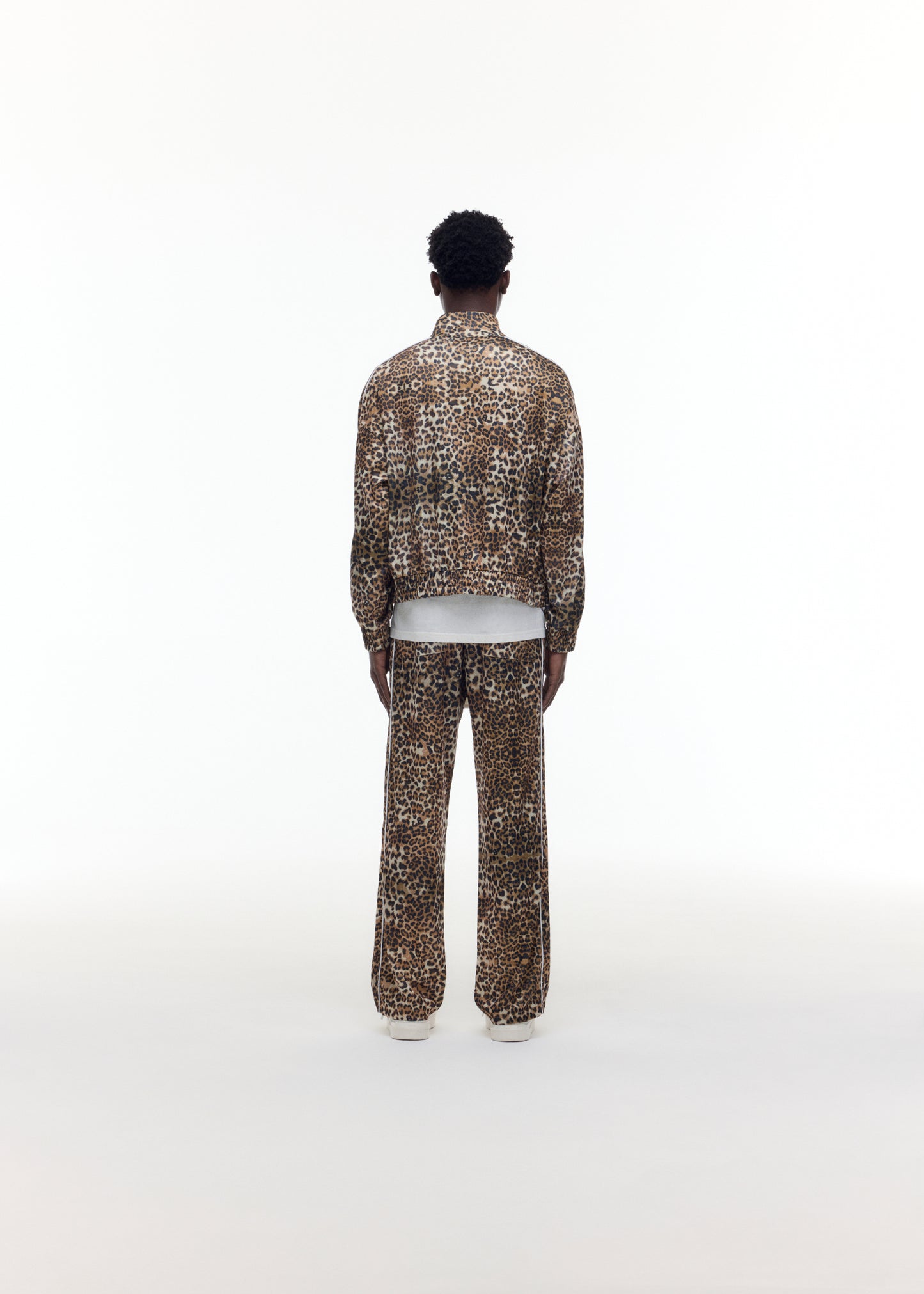 LEOPARD PIPED TRACK PANTS