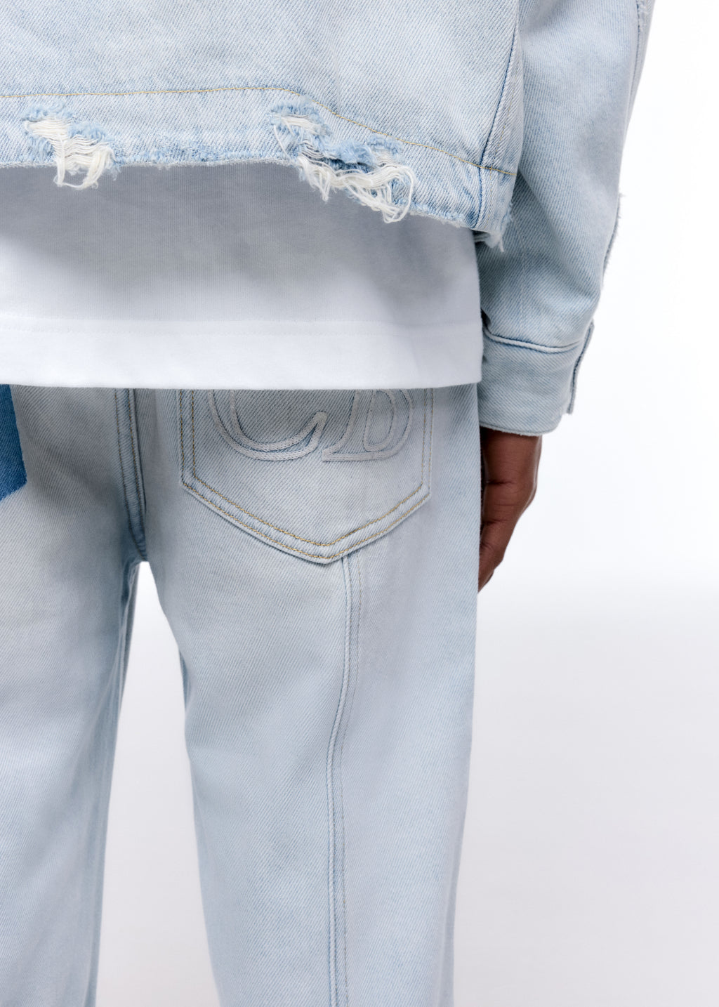 LIGHT WASH DENIM JEANS