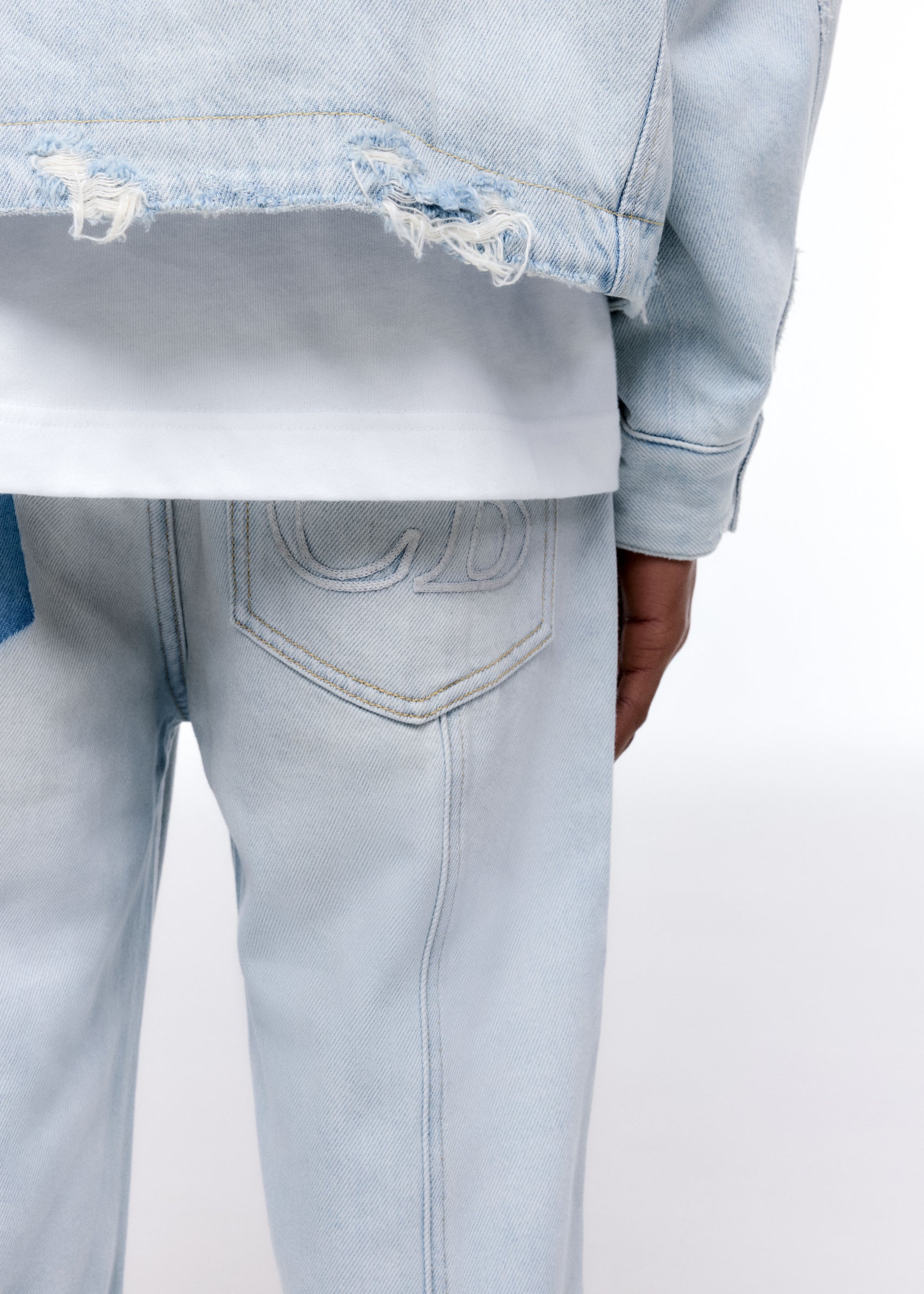 LIGHT WASH DENIM JEANS