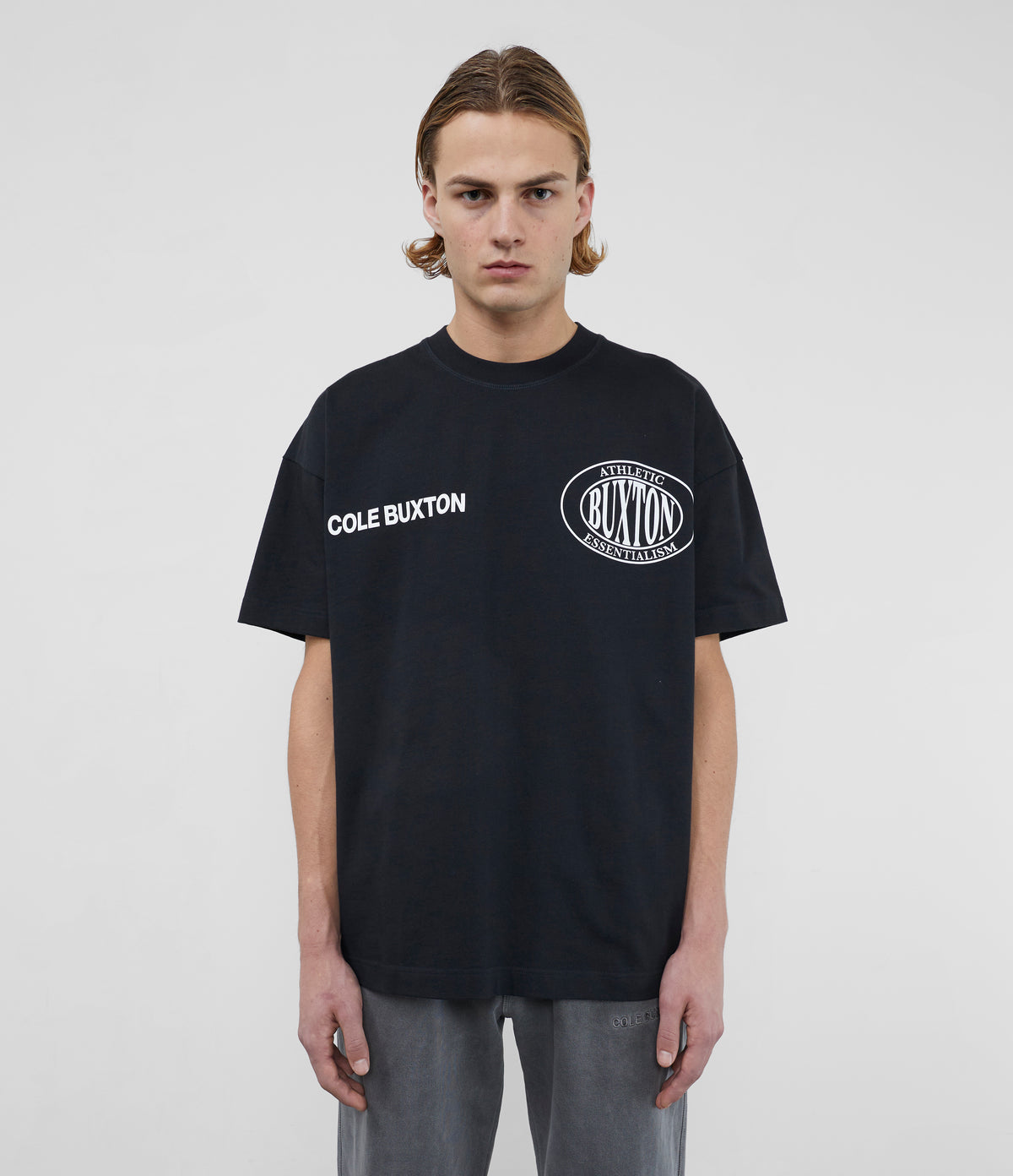 Cole Buxton | Double Logo Sports T-Shirt | Unisex | Cotton | Vintage Black