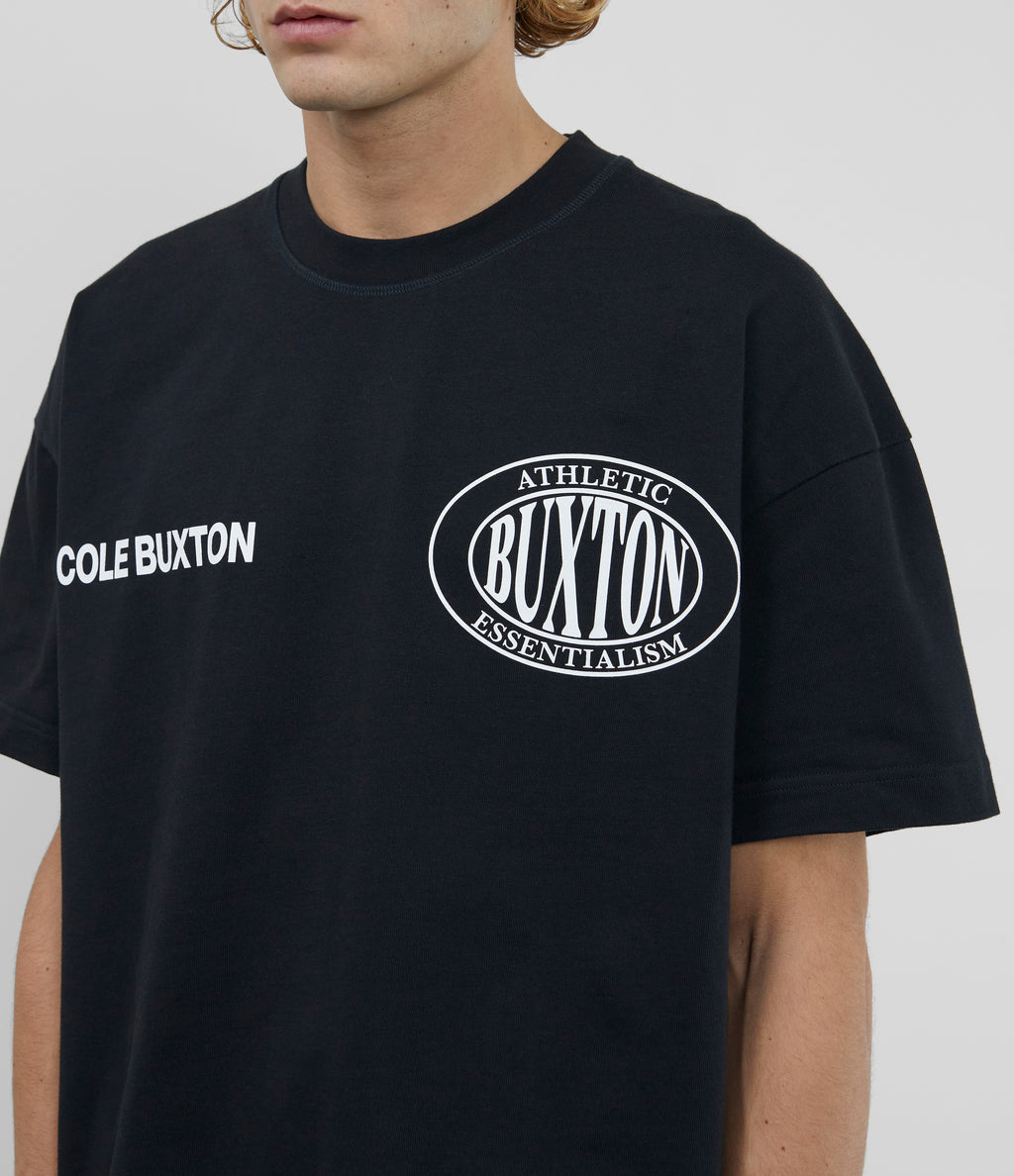 Cole Buxton | Double Logo Sports T-Shirt | Unisex | Cotton | Vintage Black