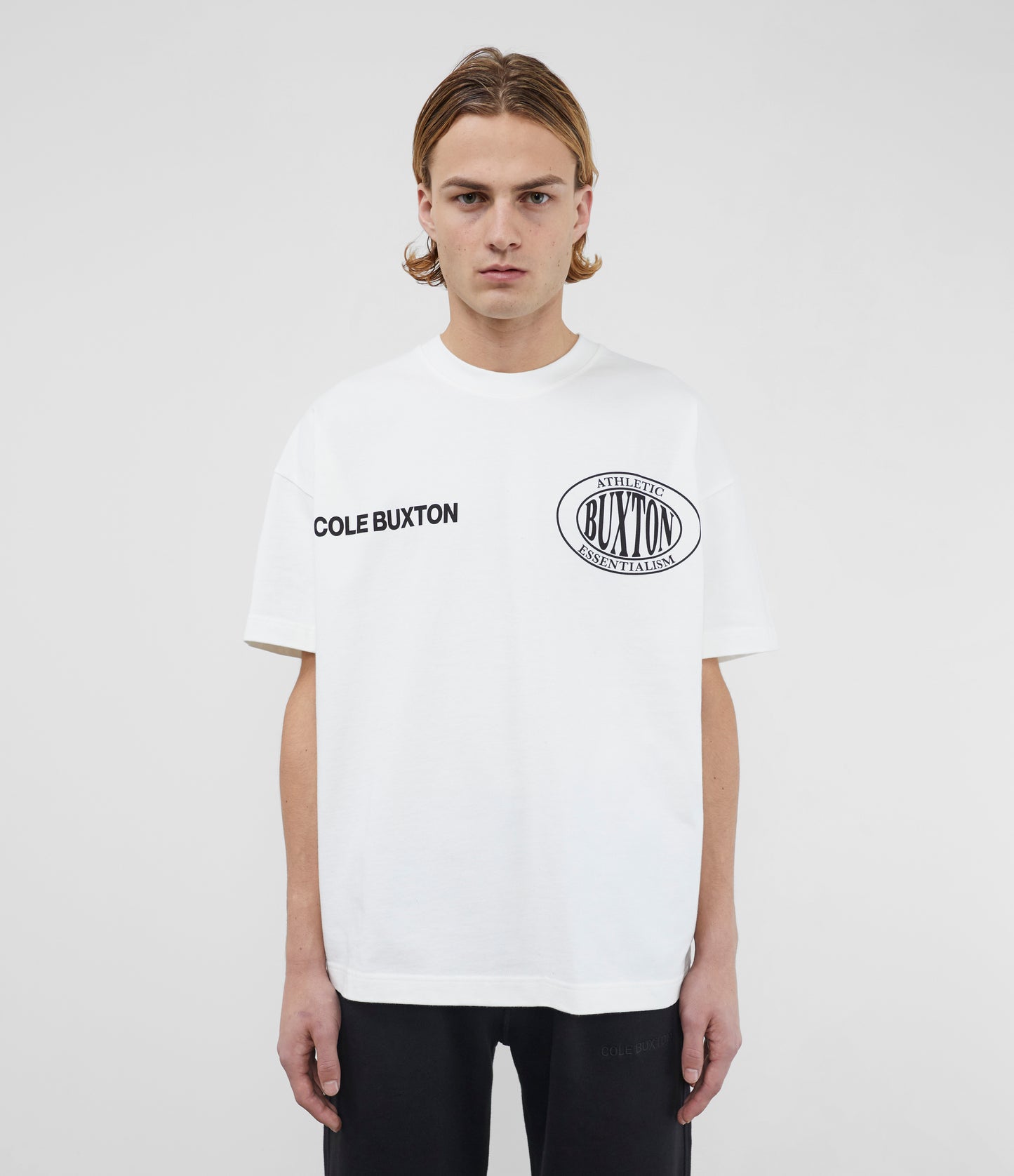 Cole Buxton | Double Logo Sports T-Shirt | Unisex | Cotton | Vintage White