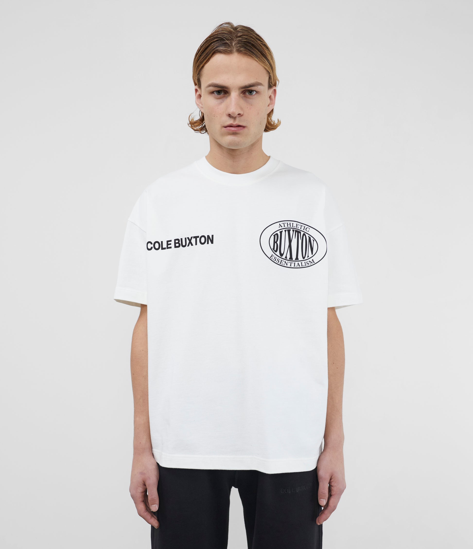 Cole Buxton | Double Logo Sports T-Shirt | Unisex | Cotton | Vintage White