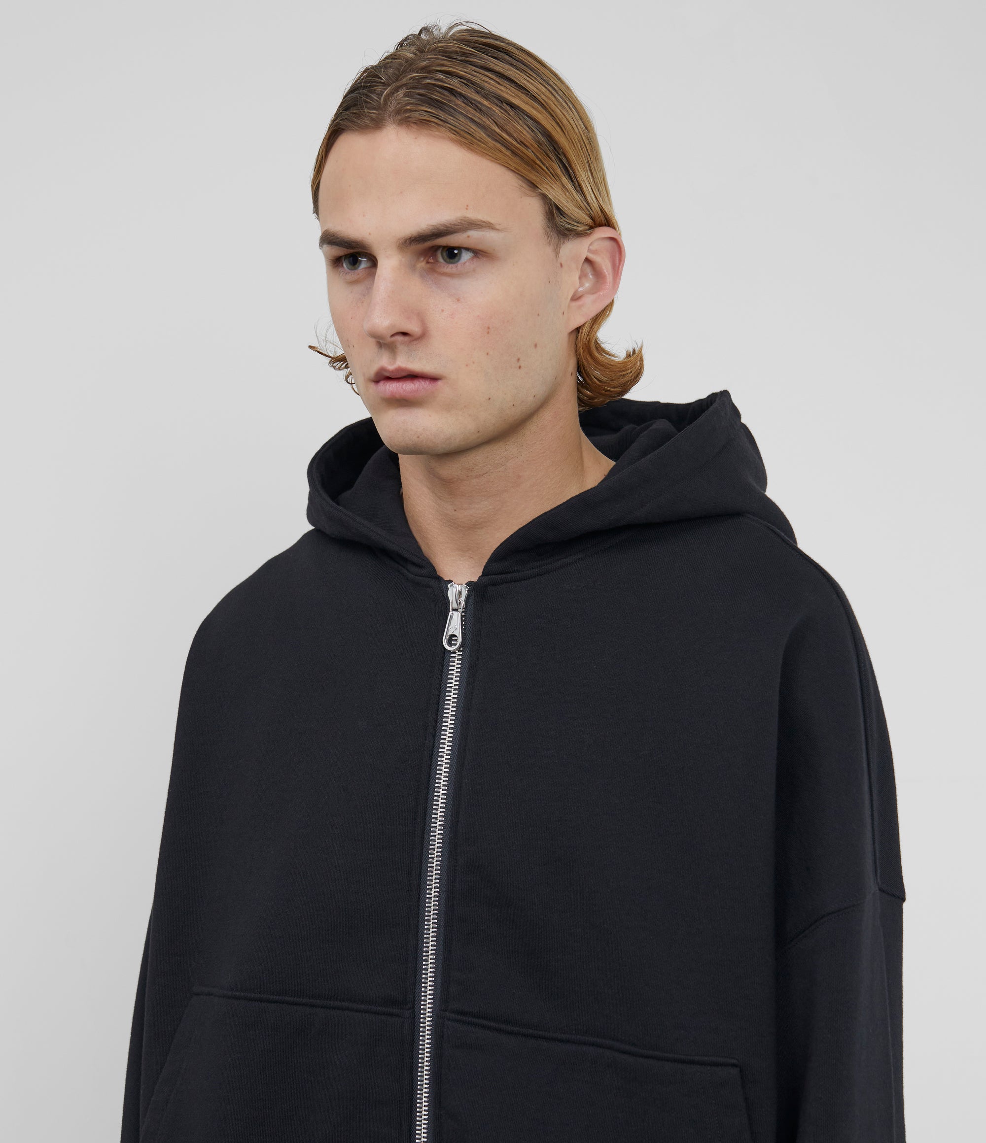 Cole Buxton | Warm Up Cropped Logo Zip Hoodie | Mens | Black