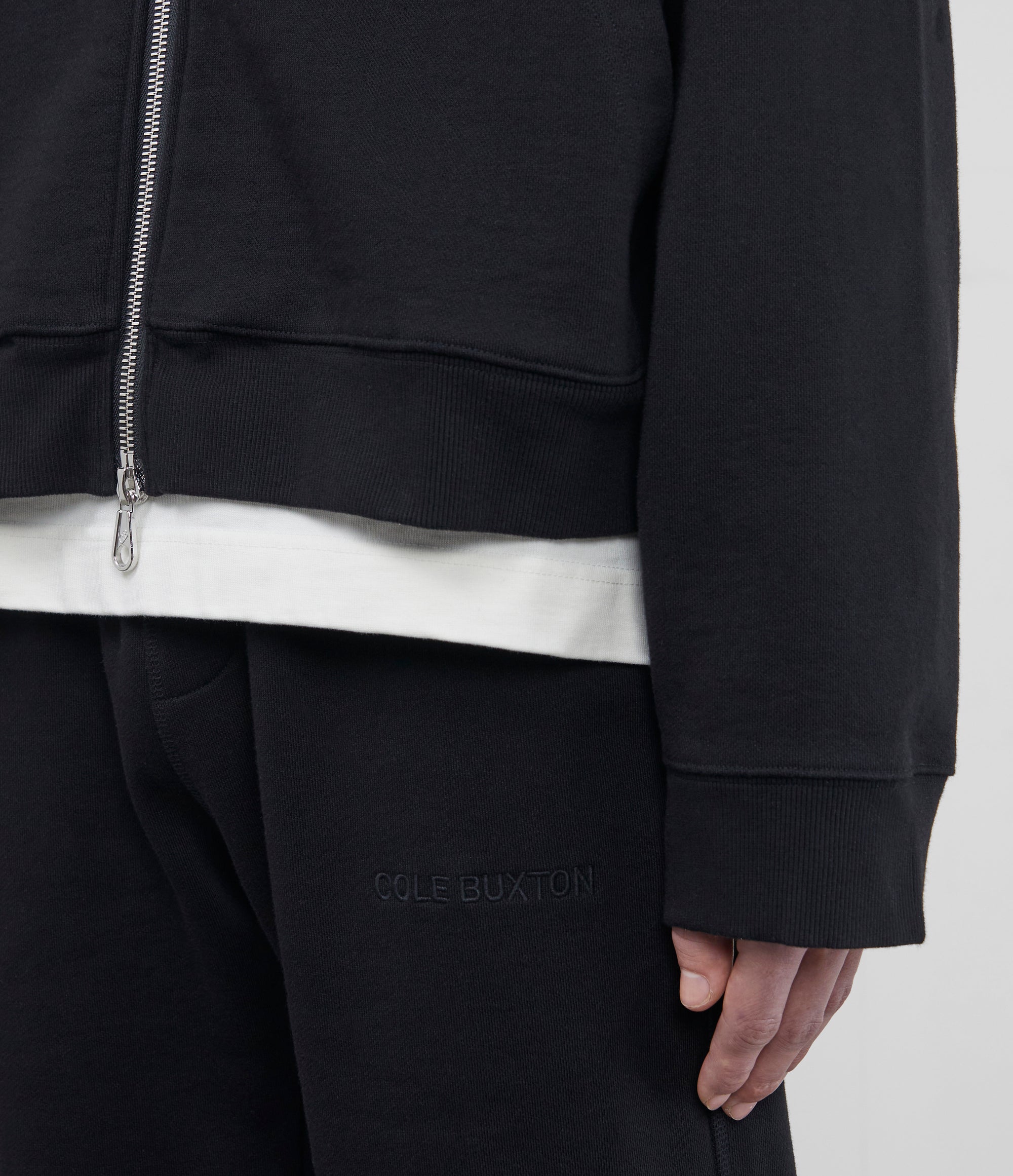 Cole Buxton | Warm Up Cropped Logo Zip Hoodie | Mens | Black
