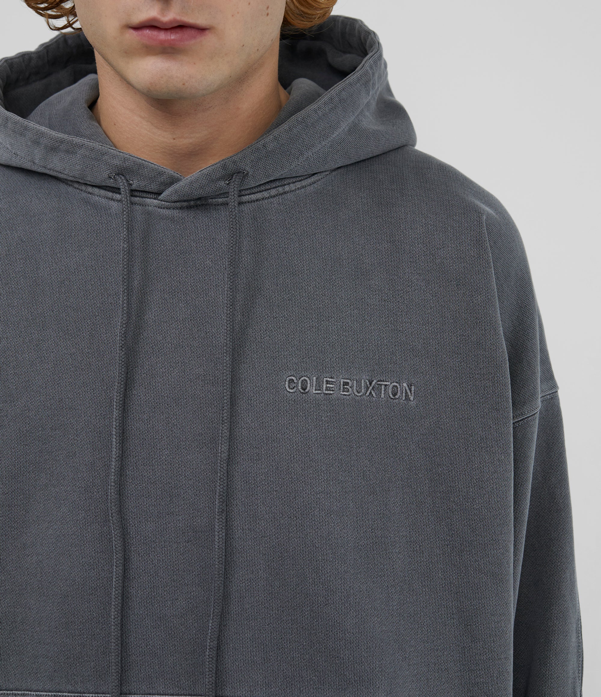Cole Buxton | Heavyweight Warm Up Hoodie | Unisex | Cotton | Washed Black